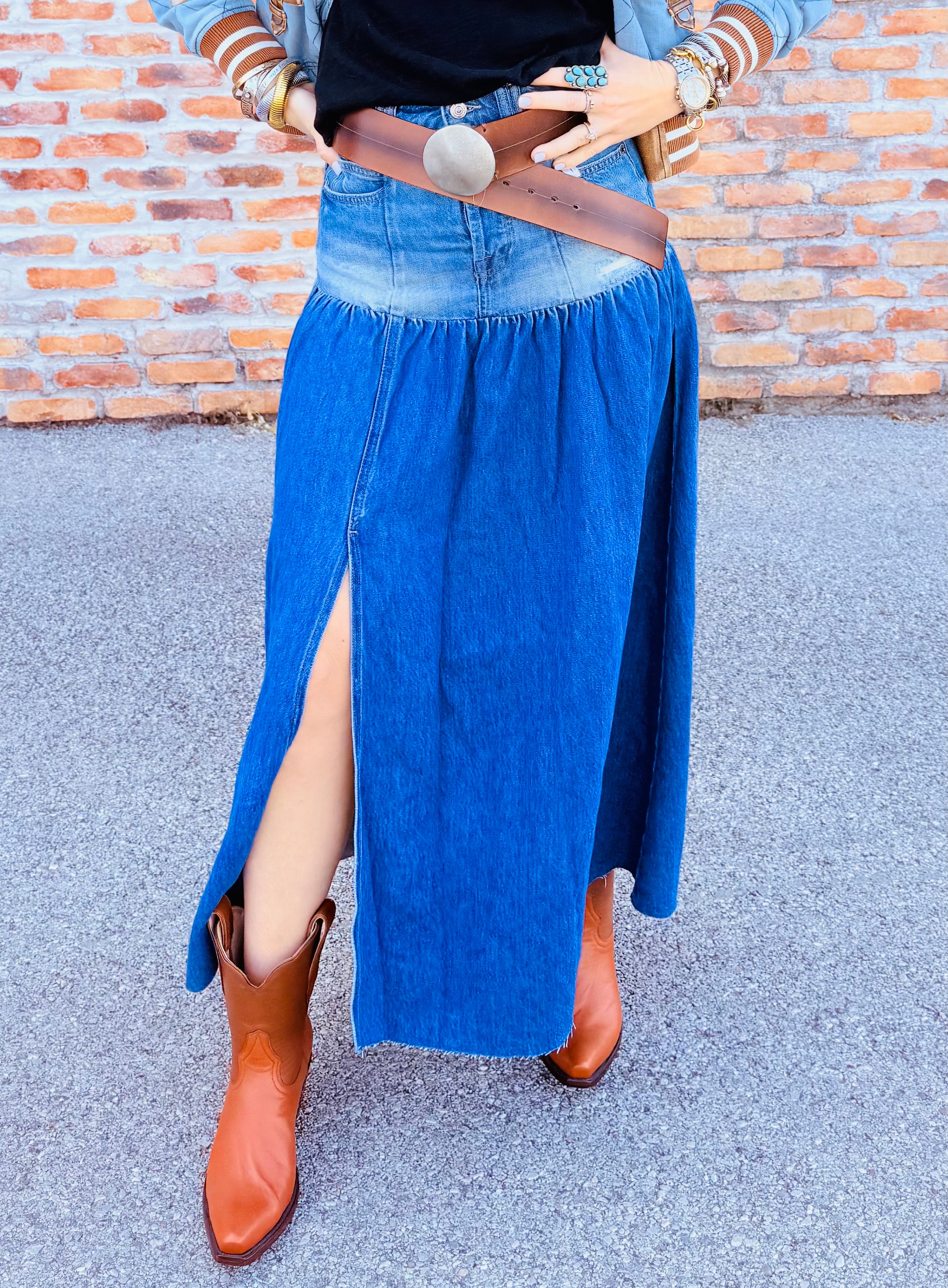 Good Company Mixed Denim Maxi