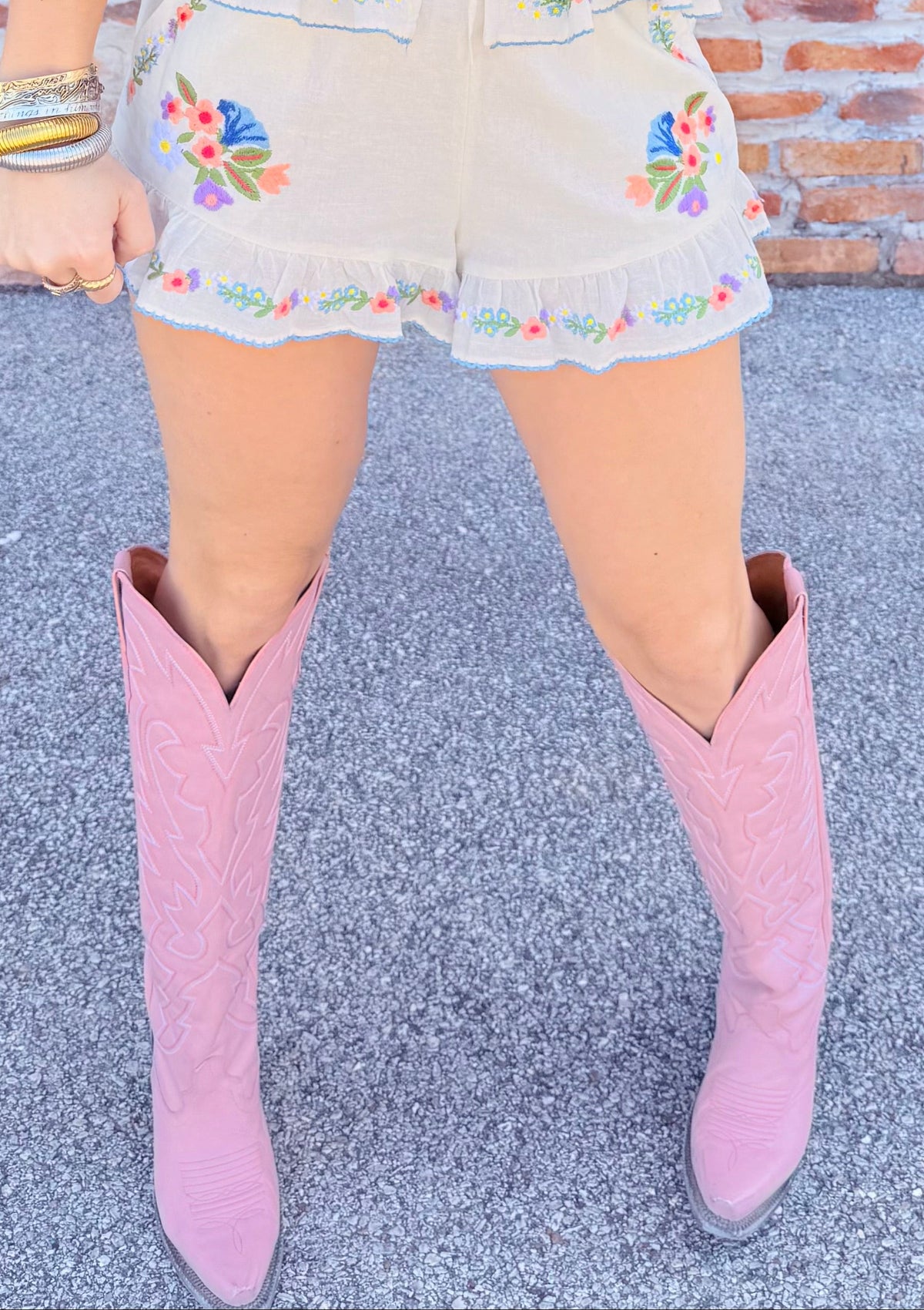 chinese dress ladies Hot Pink Lexington Boots with Flame Stitch Heel main image 1