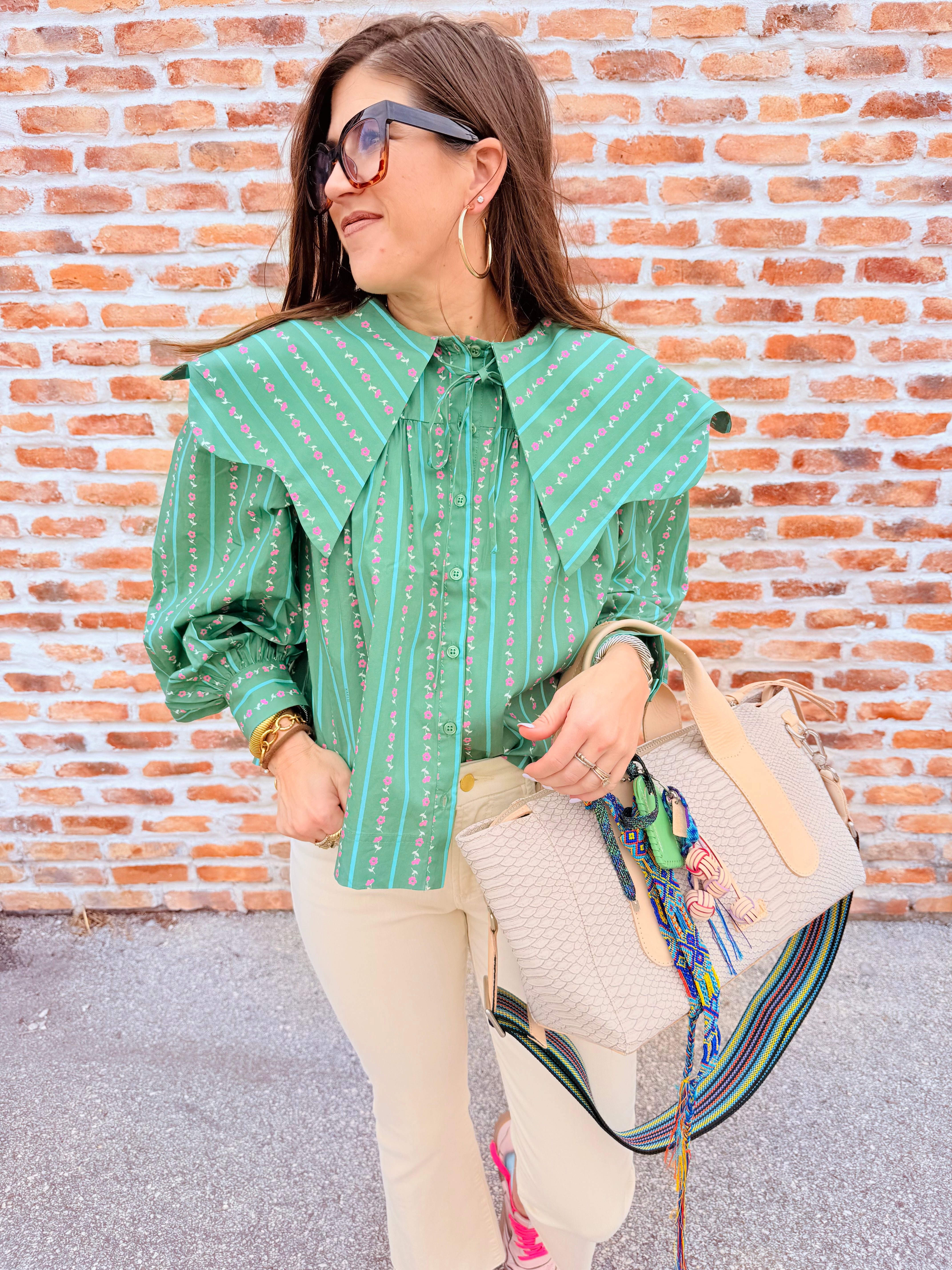 Floral Peter Pan Collar Top