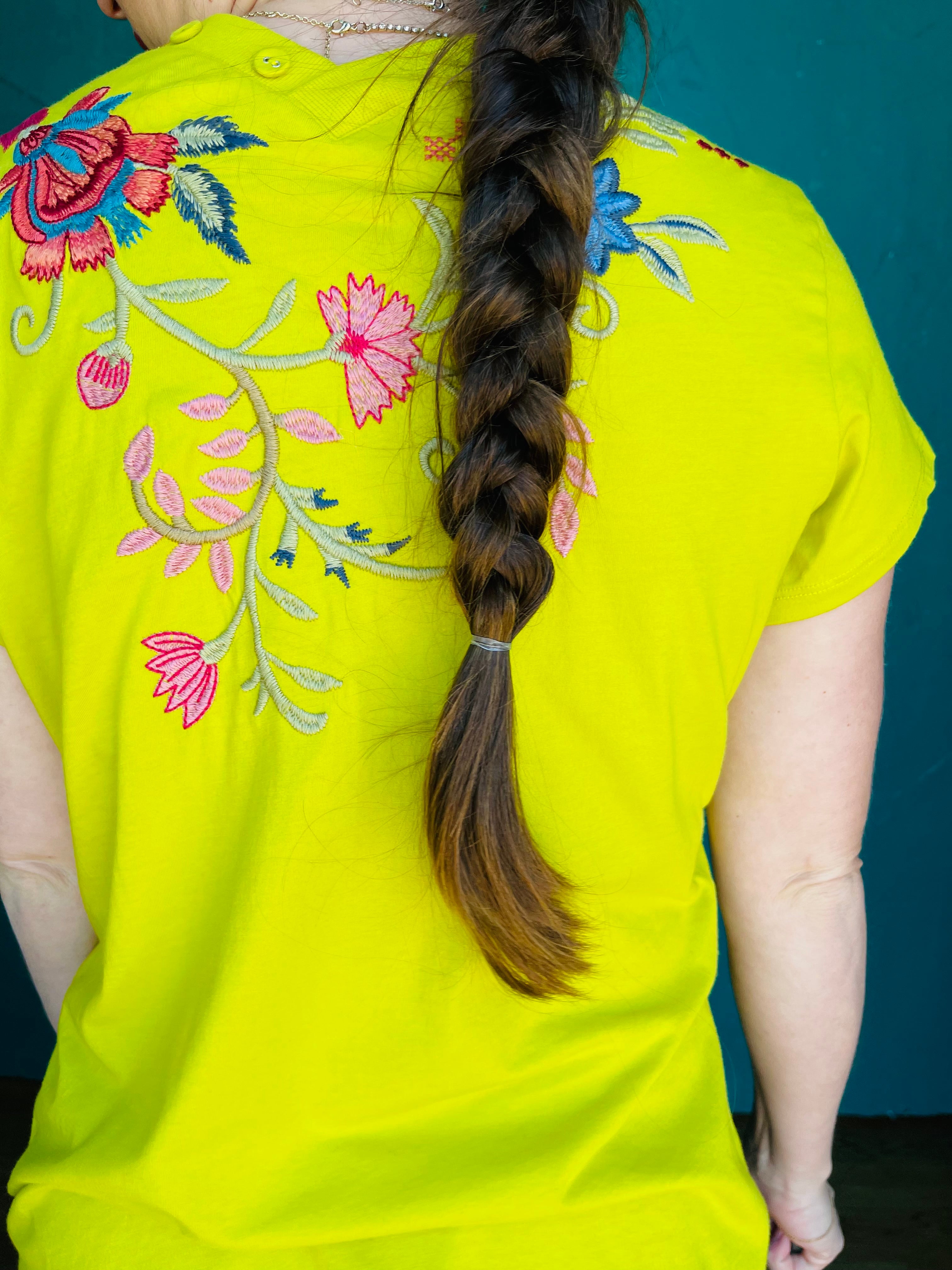 Button Neck Tee - Georgia