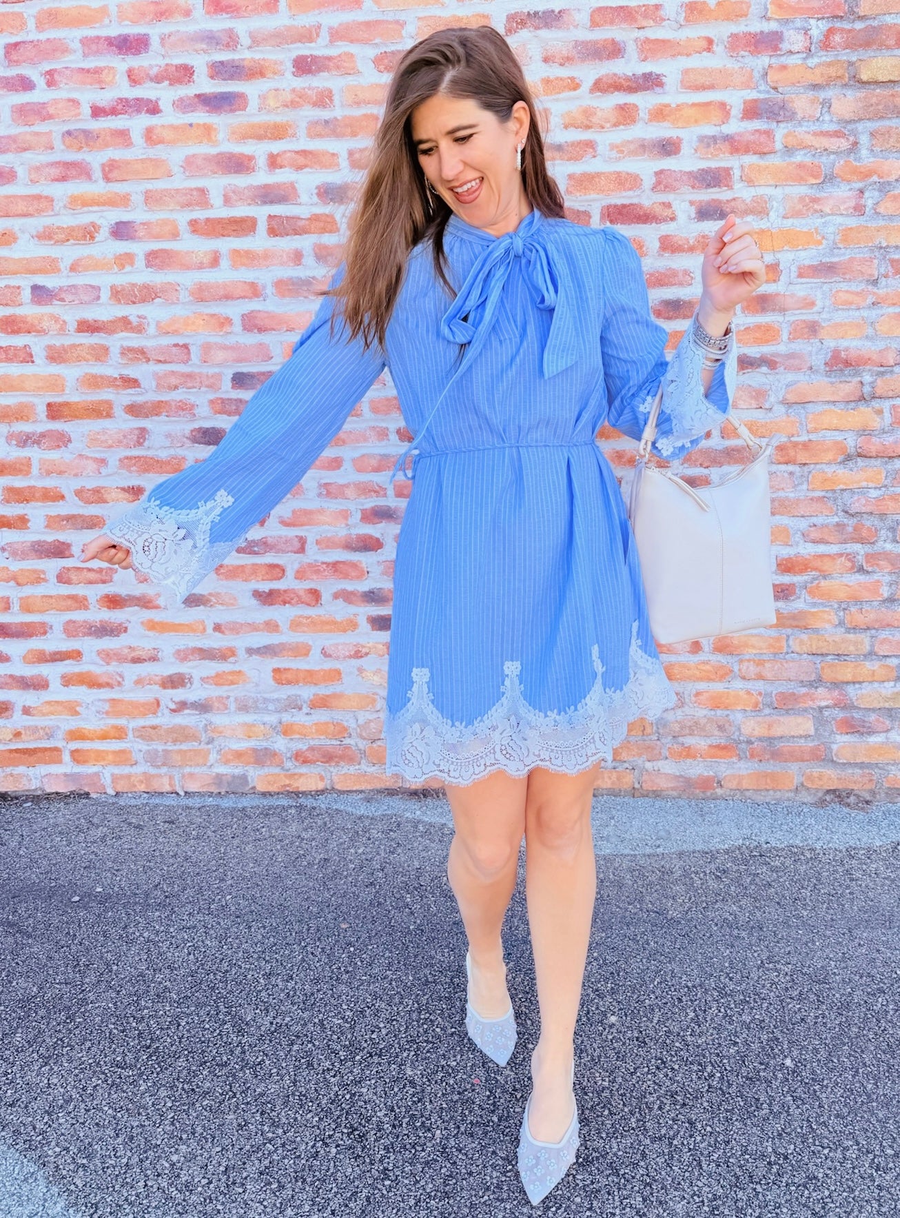 Victoria  Lace Trim Dress