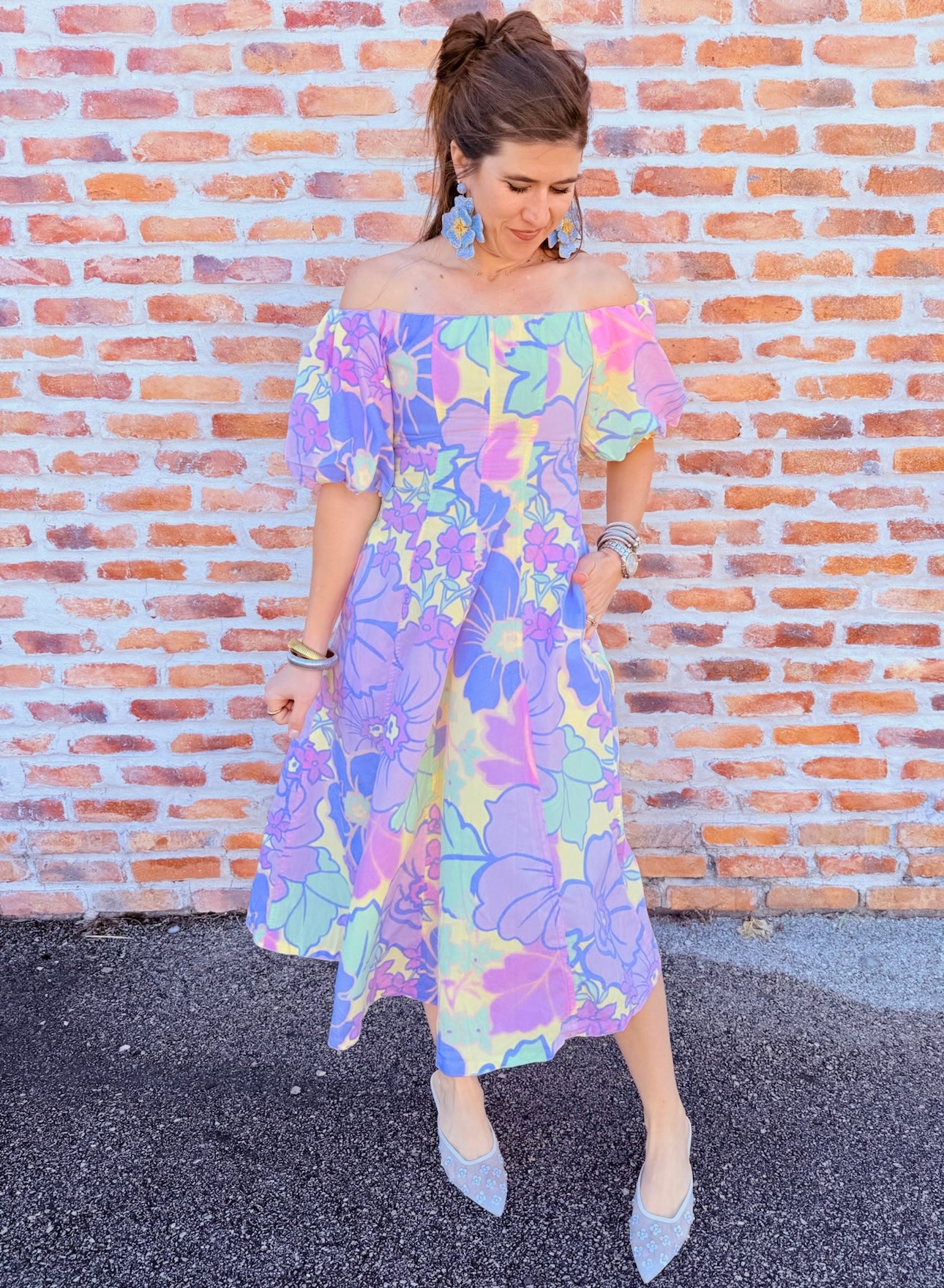 Floral Off Shoulder Maxi Dress