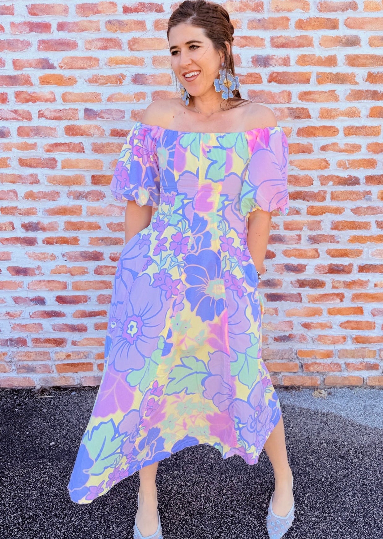 Floral Off Shoulder Maxi Dress