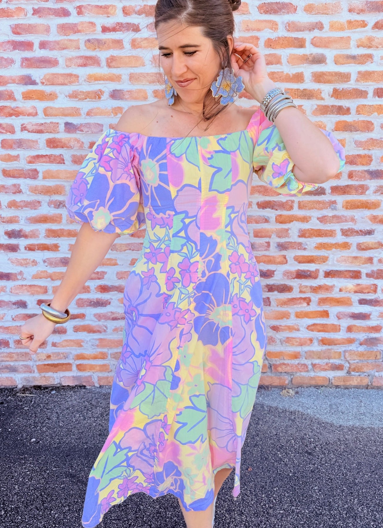 Floral Off Shoulder Maxi Dress