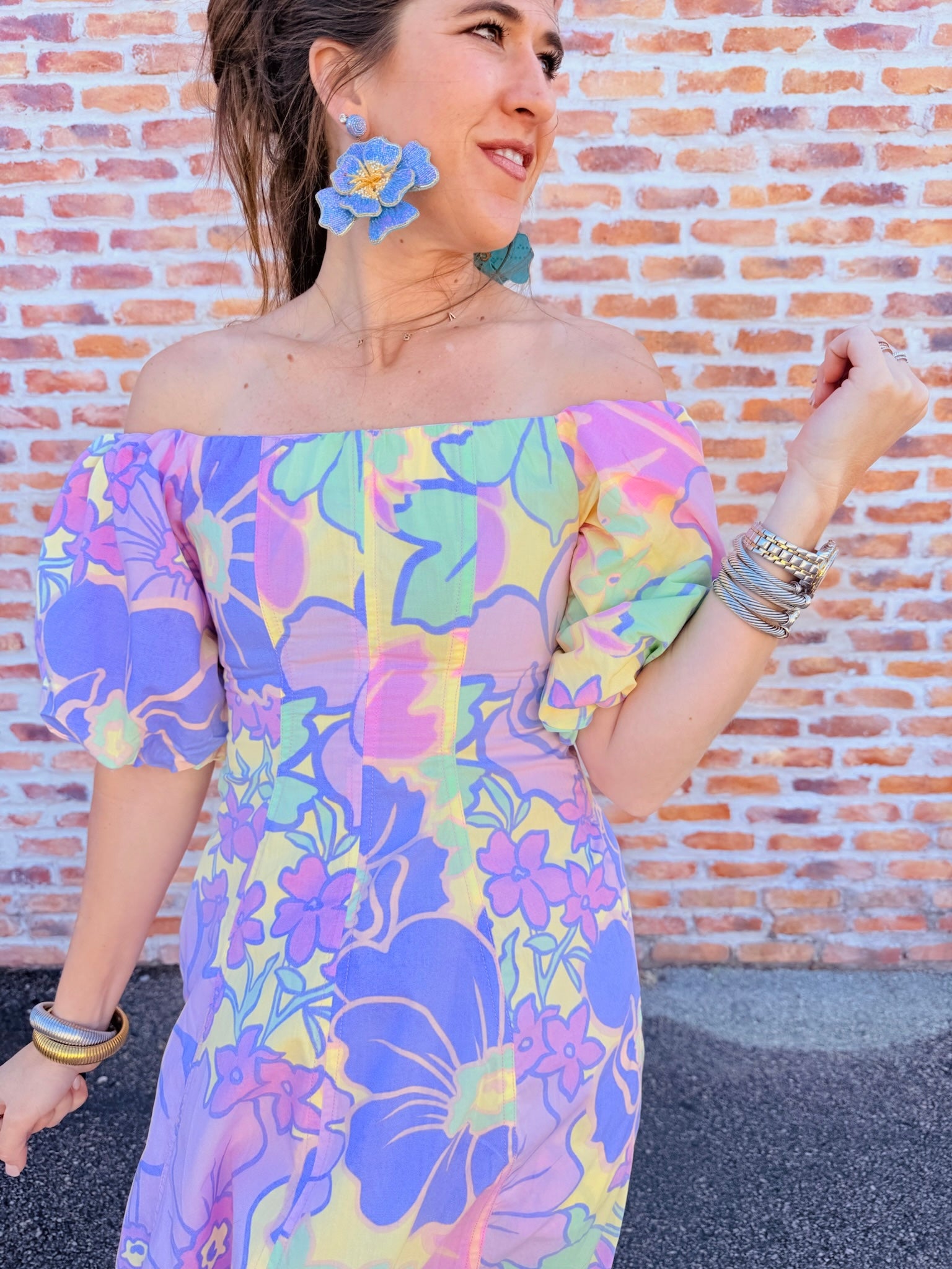 Floral Off Shoulder Maxi Dress