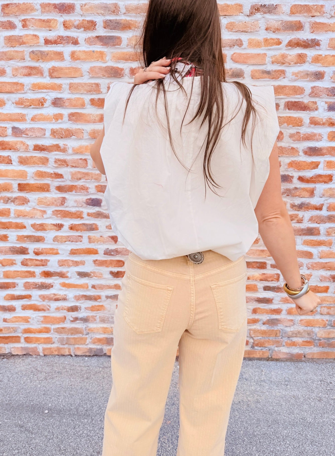 Poplin Vneck Bubble Top