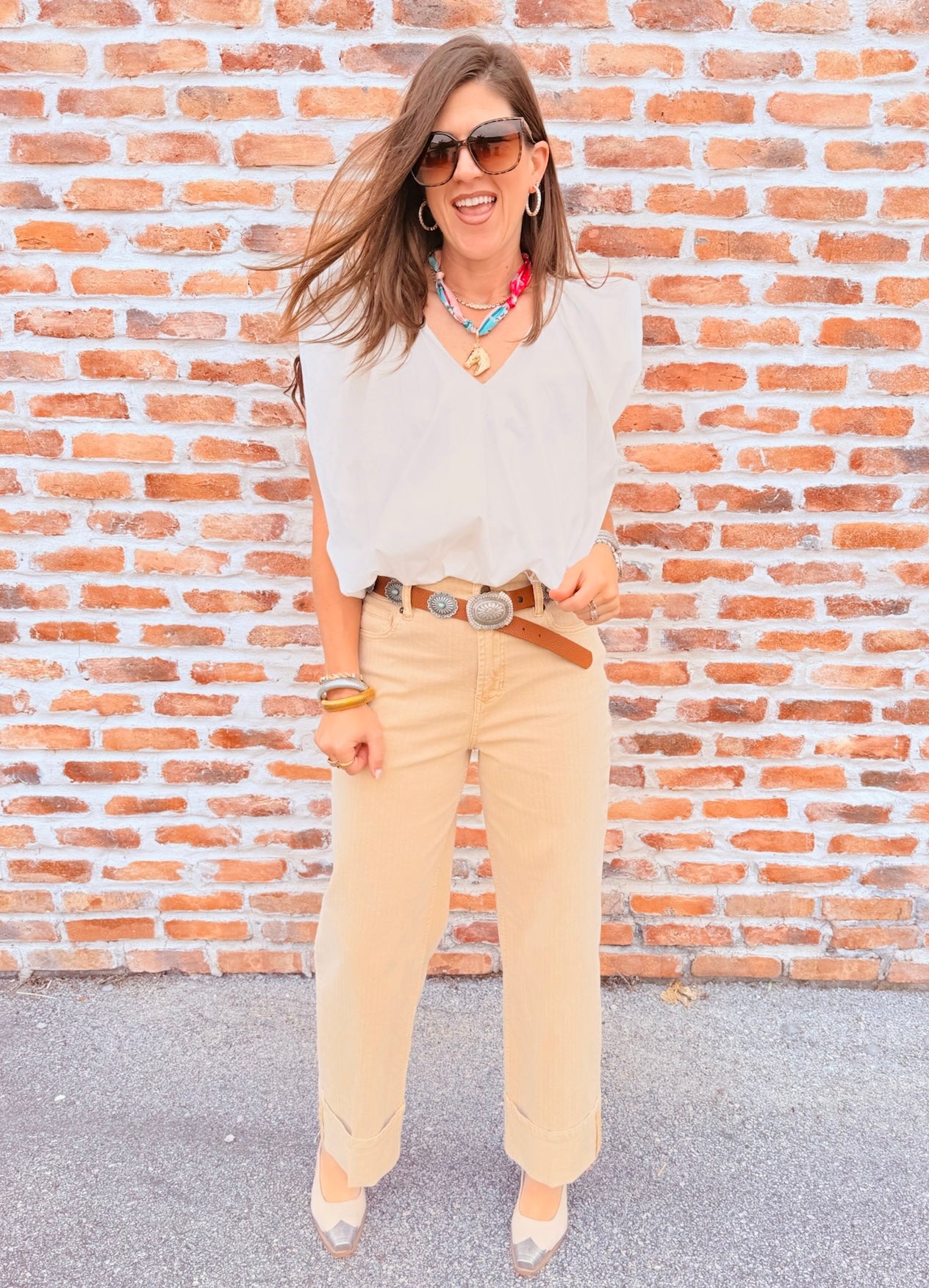 Poplin Vneck Bubble Top