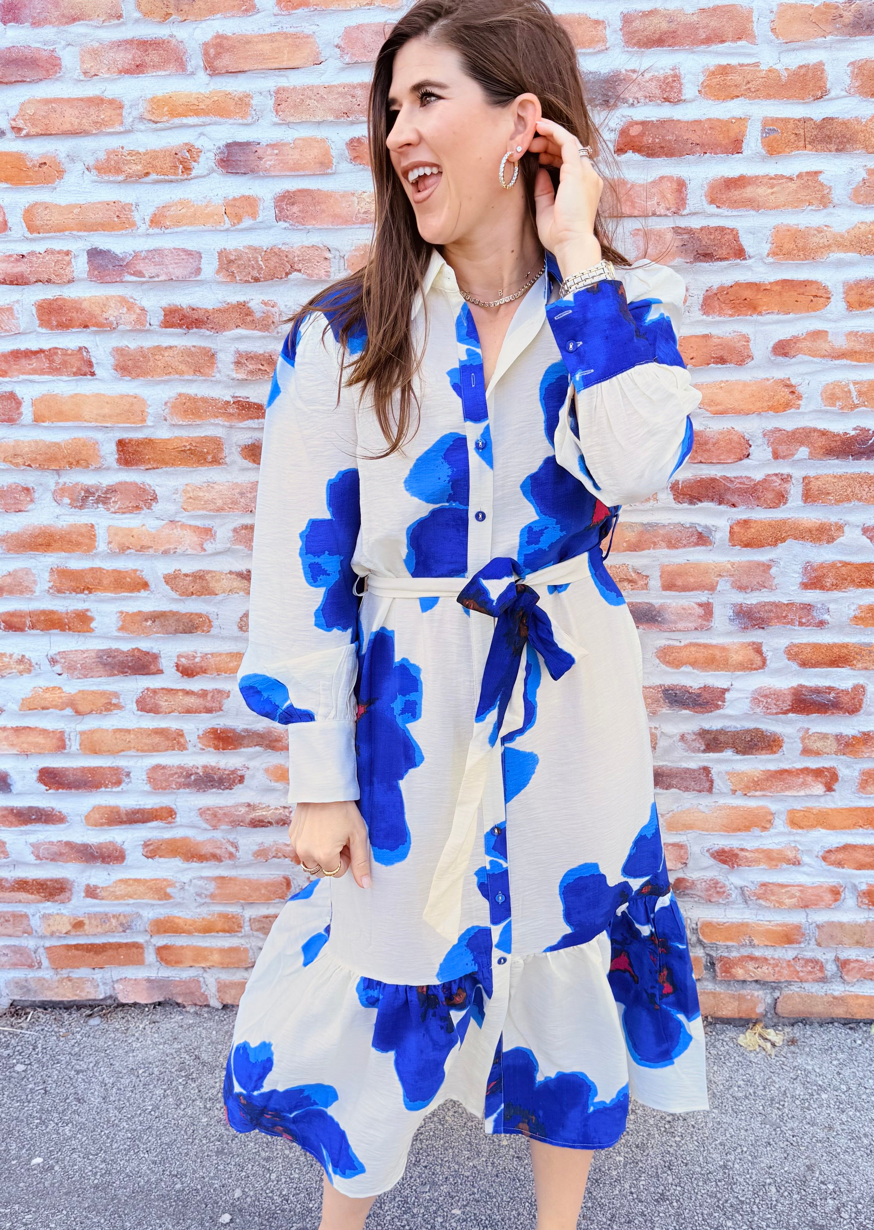 Mila Button Up Midi Dress