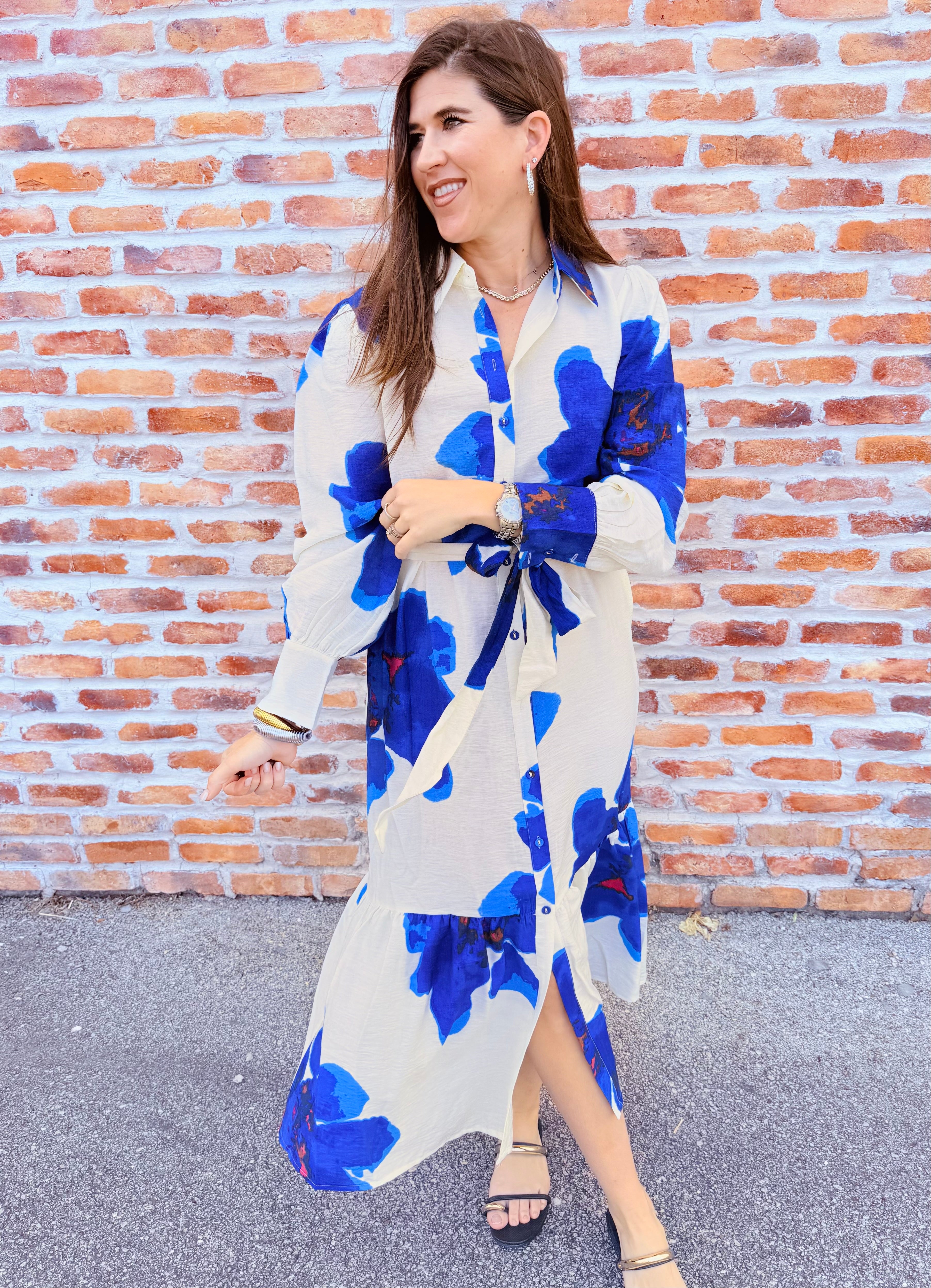 Mila Button Up Midi Dress