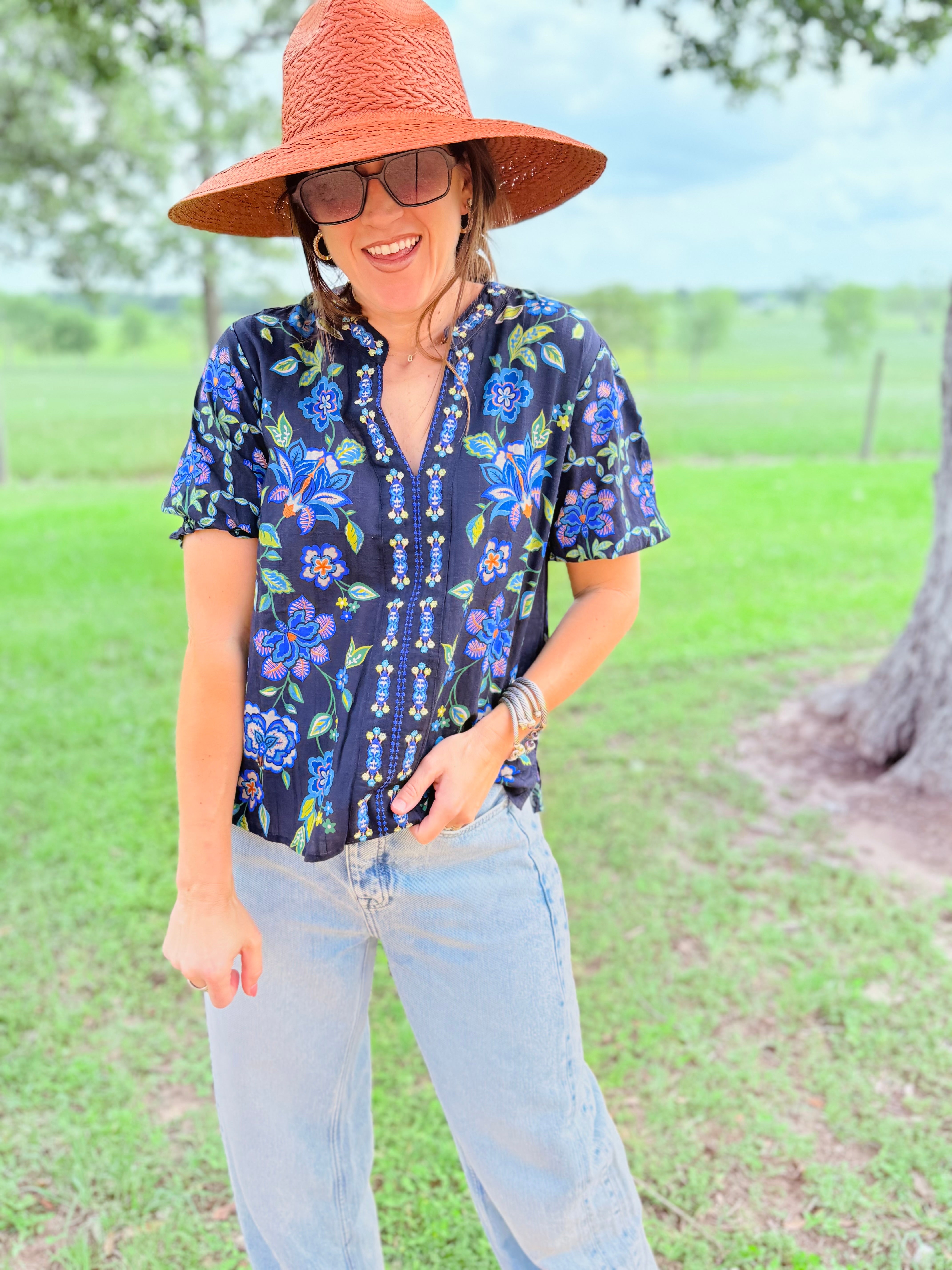 Delmira Smocked Sleeve Paris Blouse