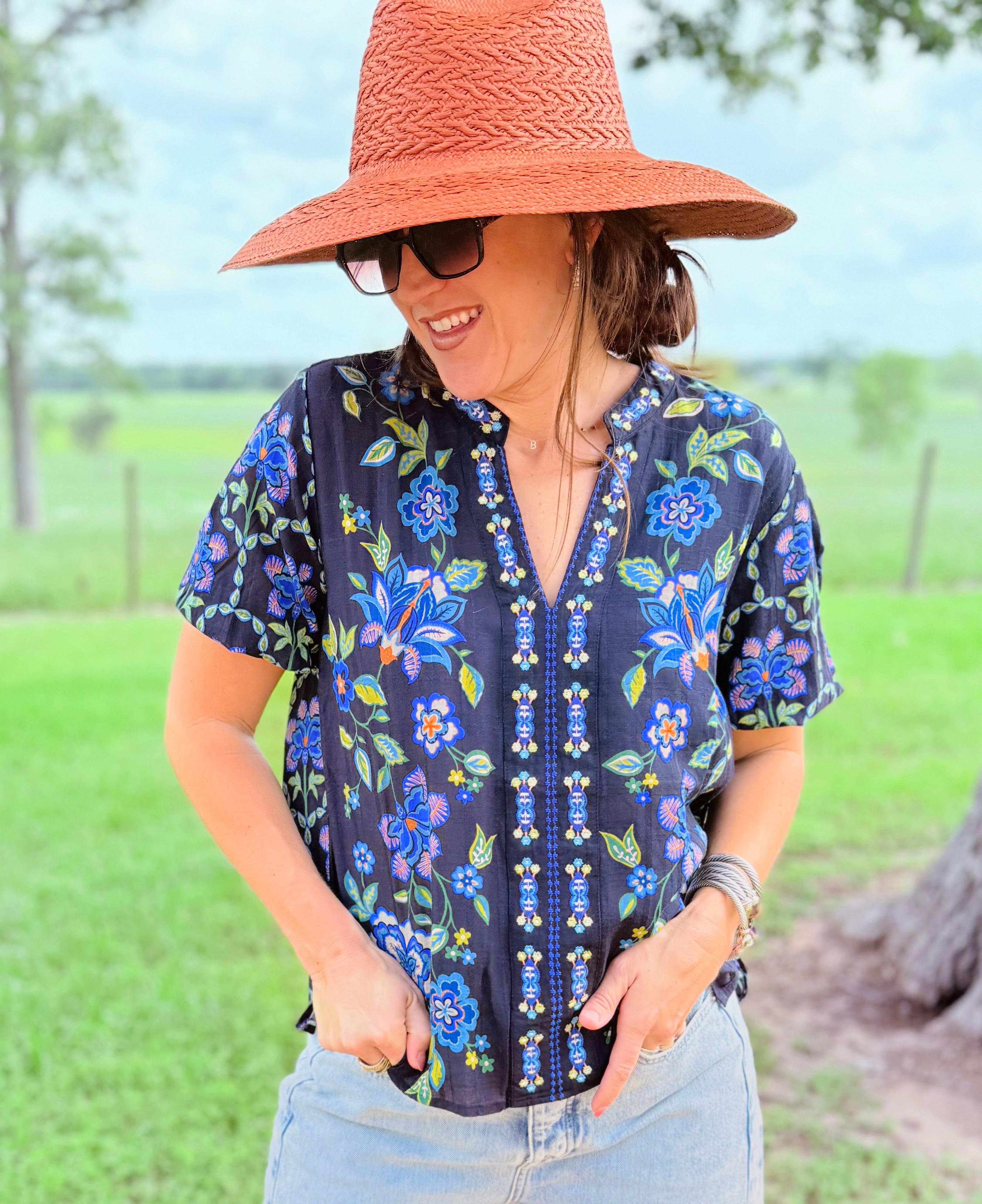 Delmira Smocked Sleeve Paris Blouse