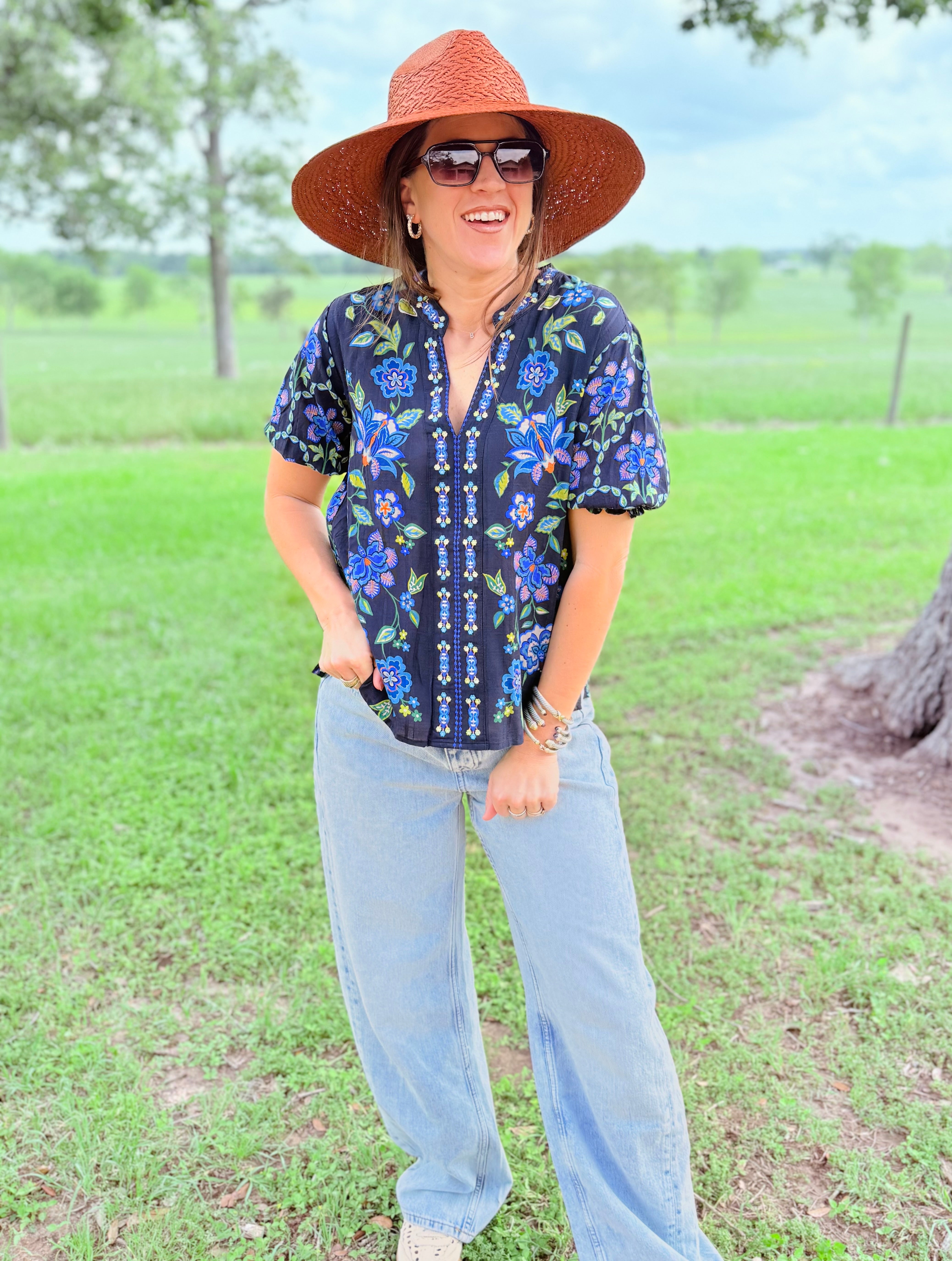 Delmira Smocked Sleeve Paris Blouse