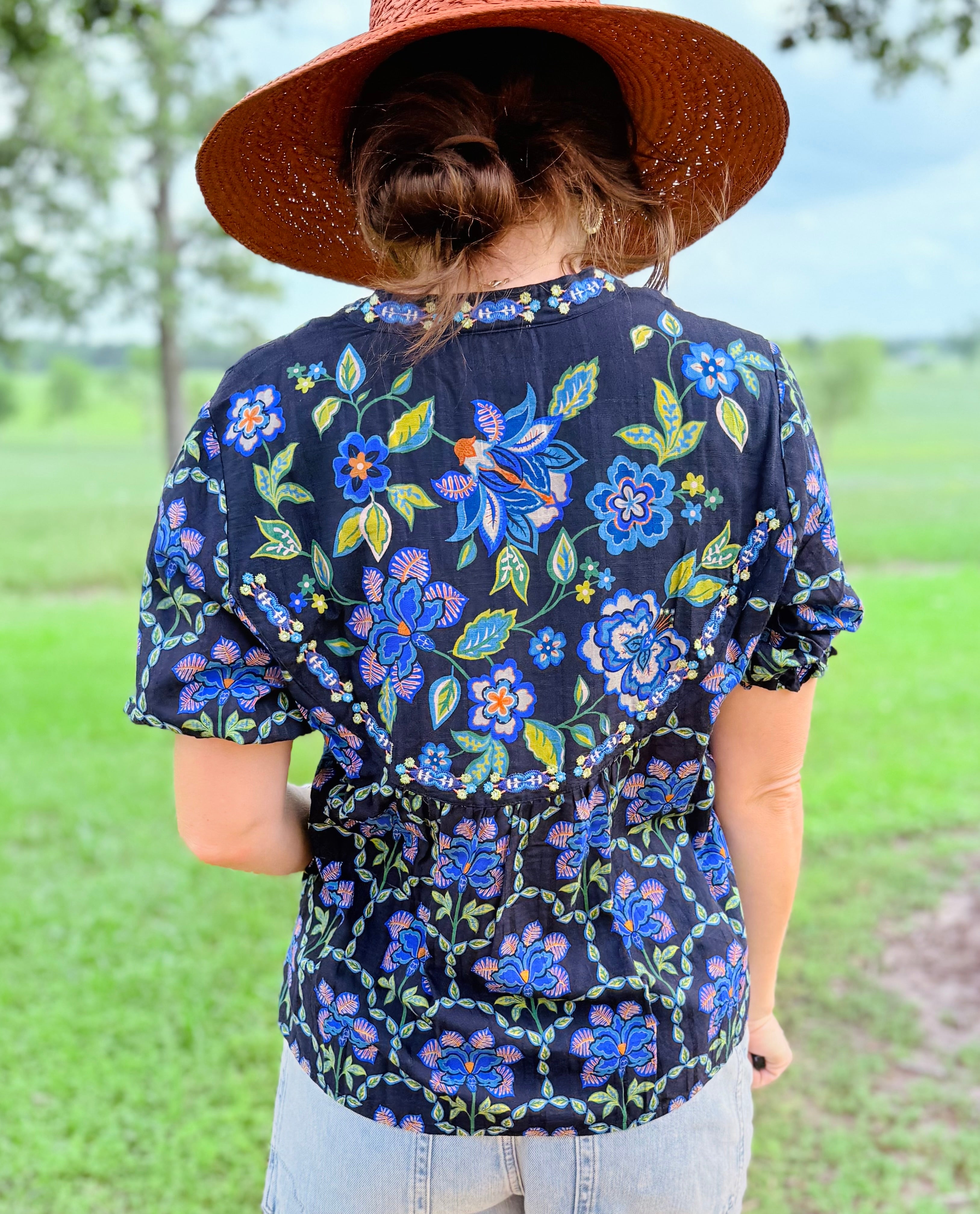 Delmira Smocked Sleeve Paris Blouse