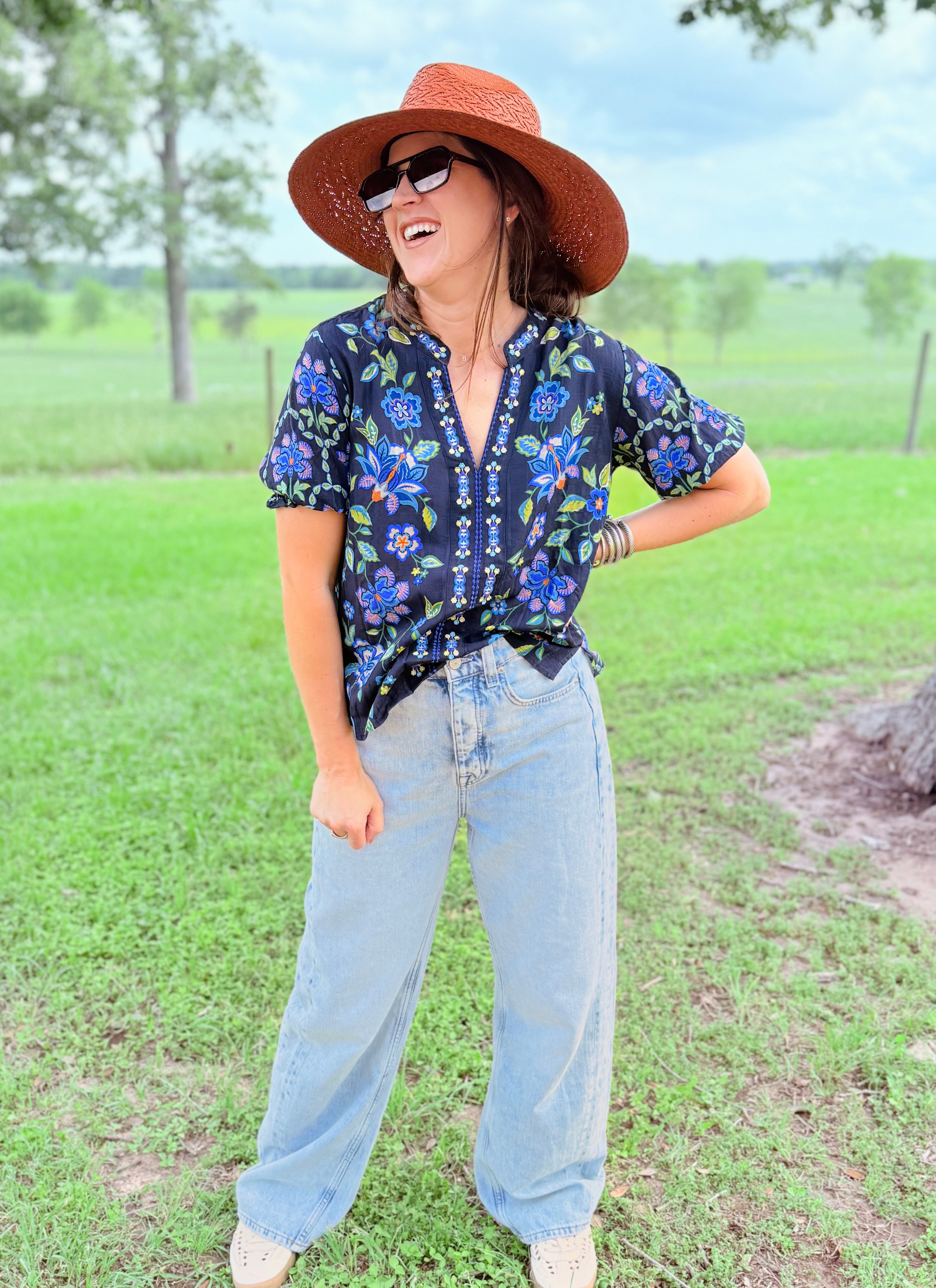 Delmira Smocked Sleeve Paris Blouse
