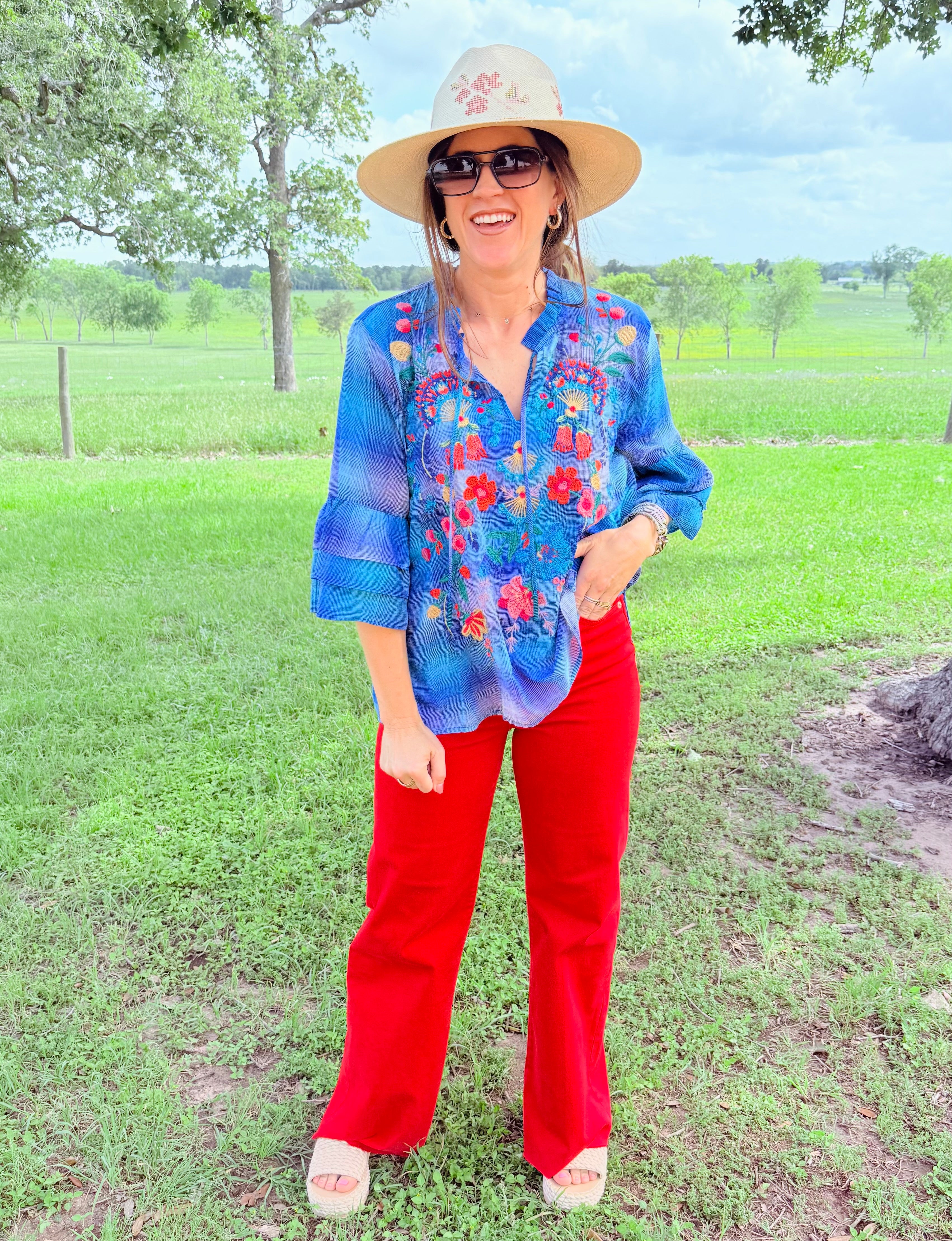 Soline Ruffle Sleeve Blouse