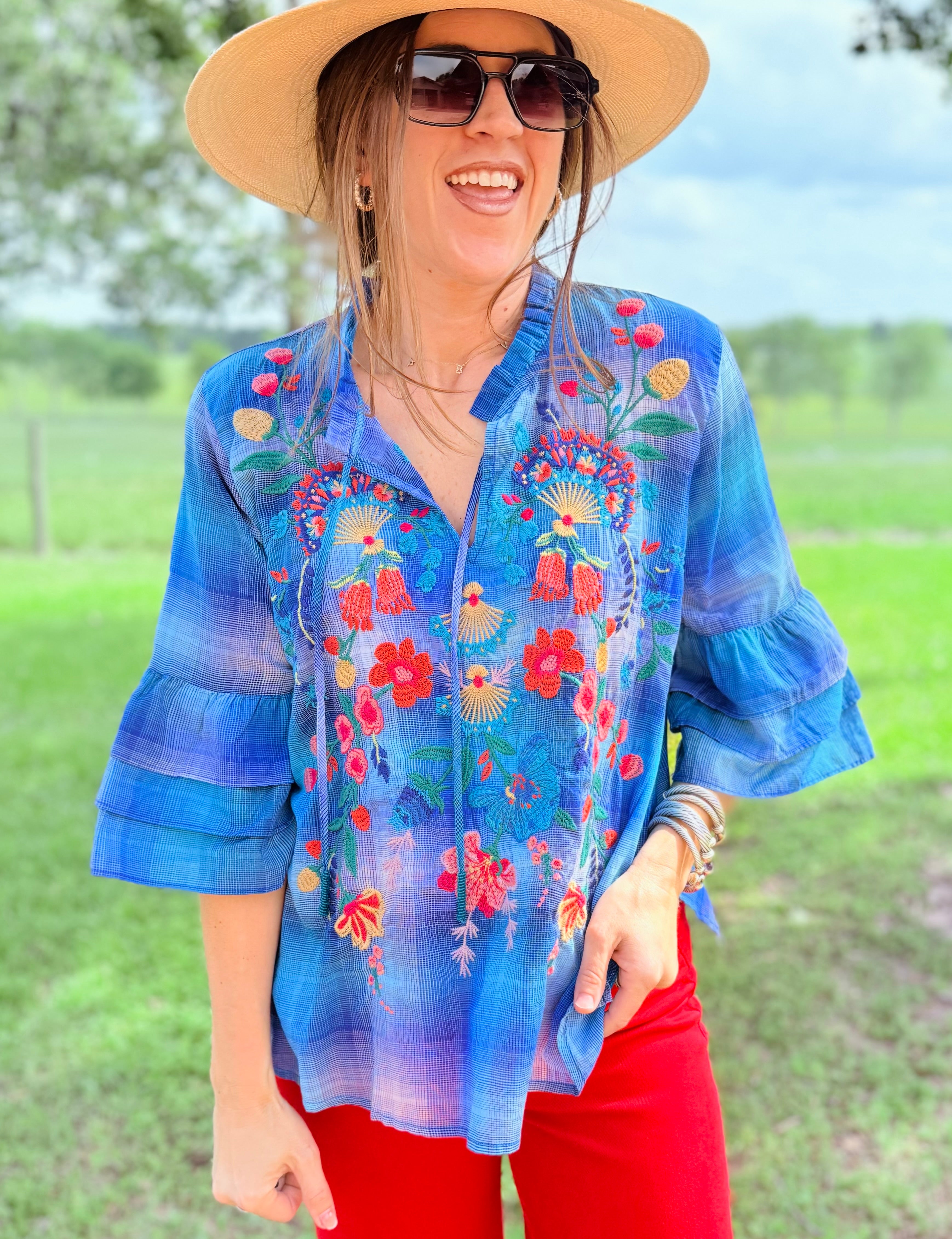 Soline Ruffle Sleeve Blouse