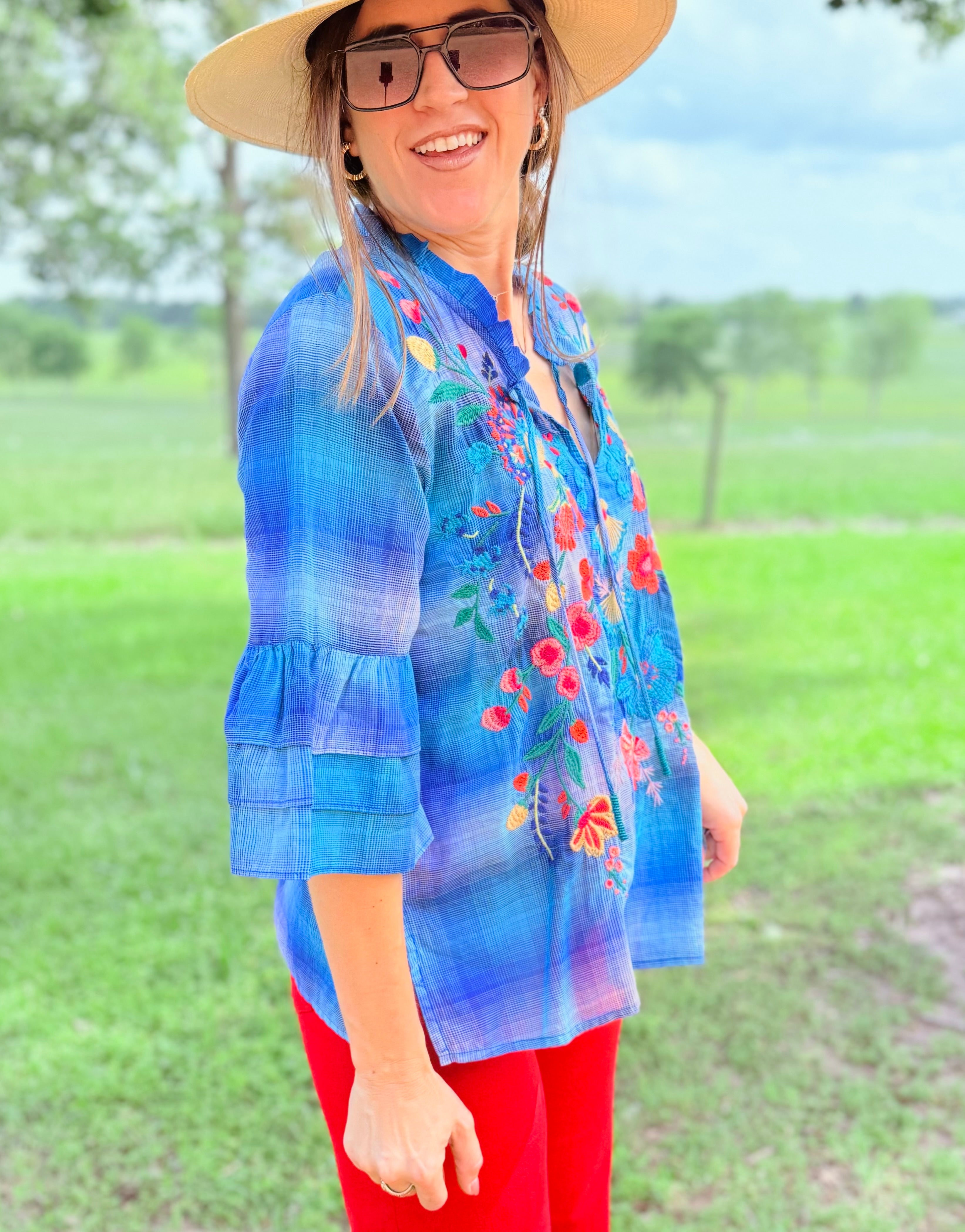 Soline Ruffle Sleeve Blouse