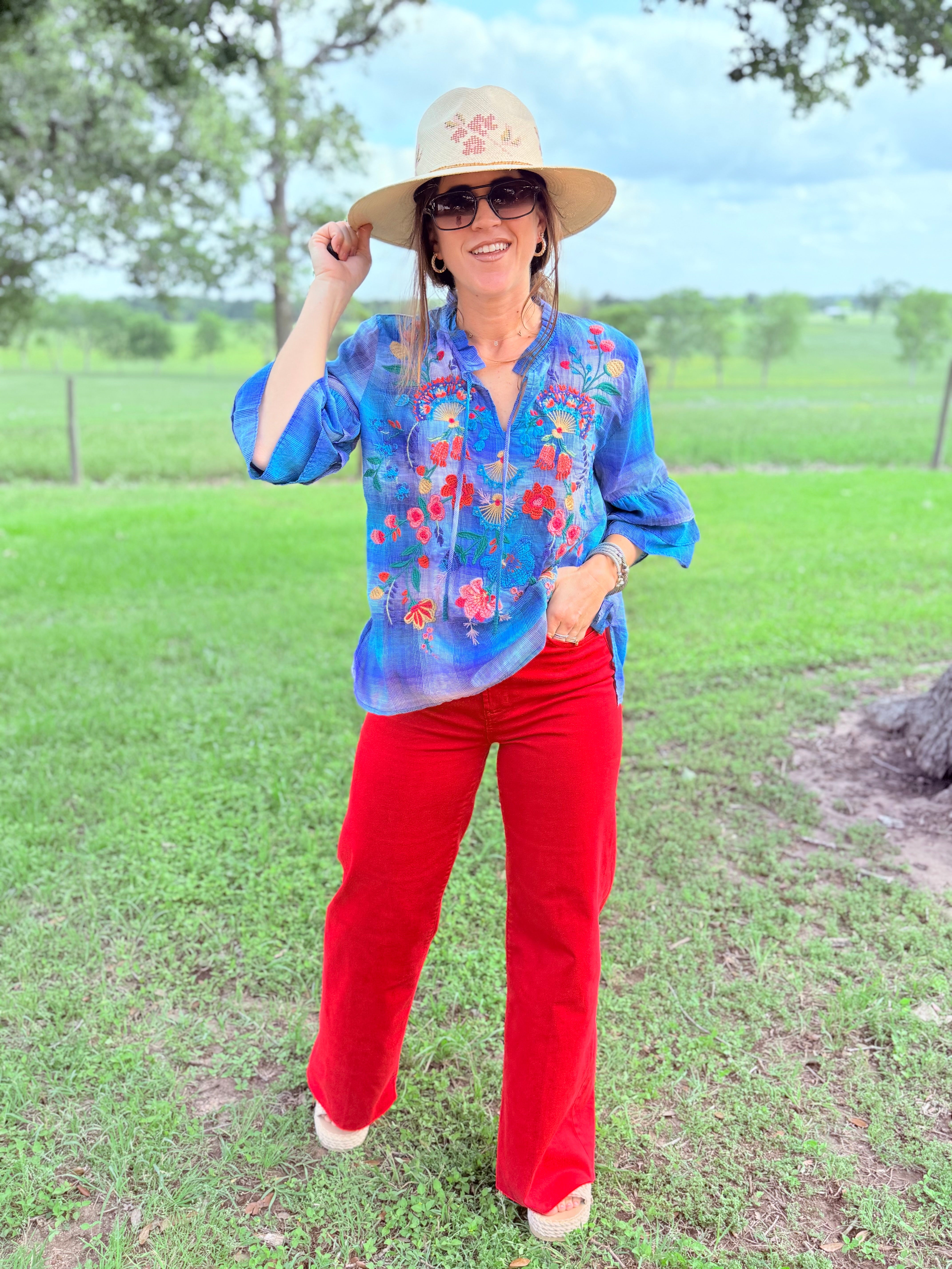Soline Ruffle Sleeve Blouse