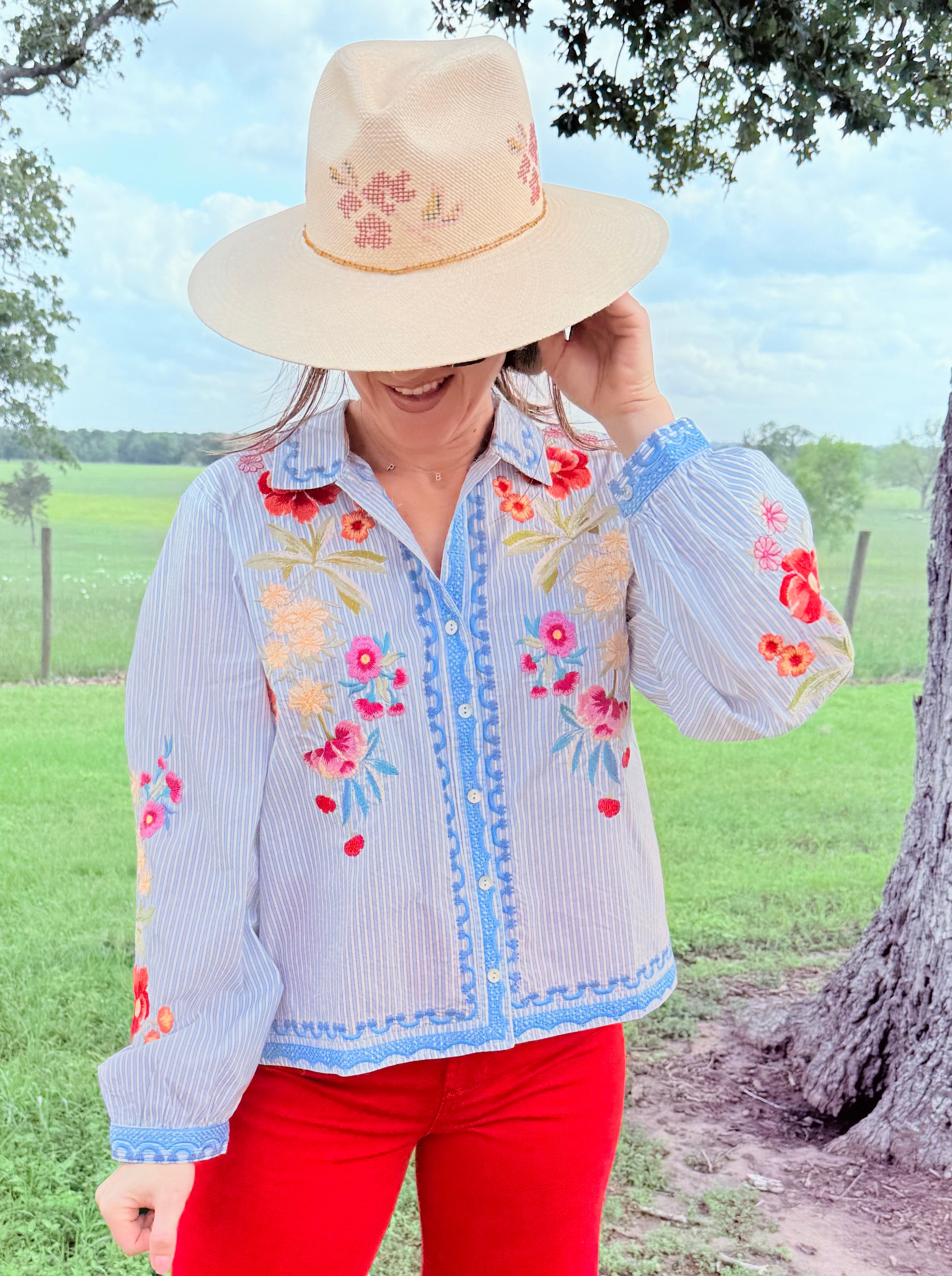 Angela Open Neck Shirt