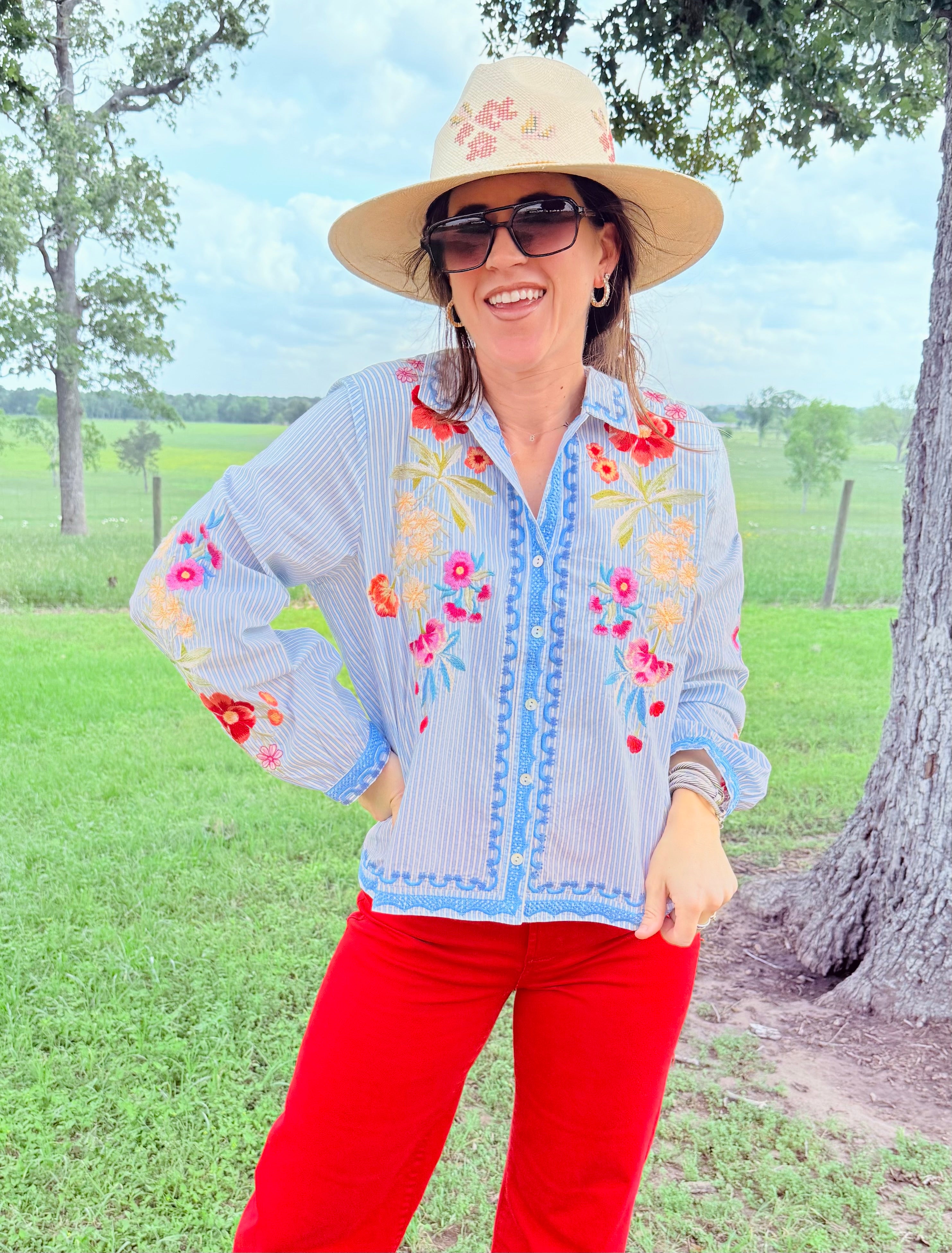 Angela Open Neck Shirt