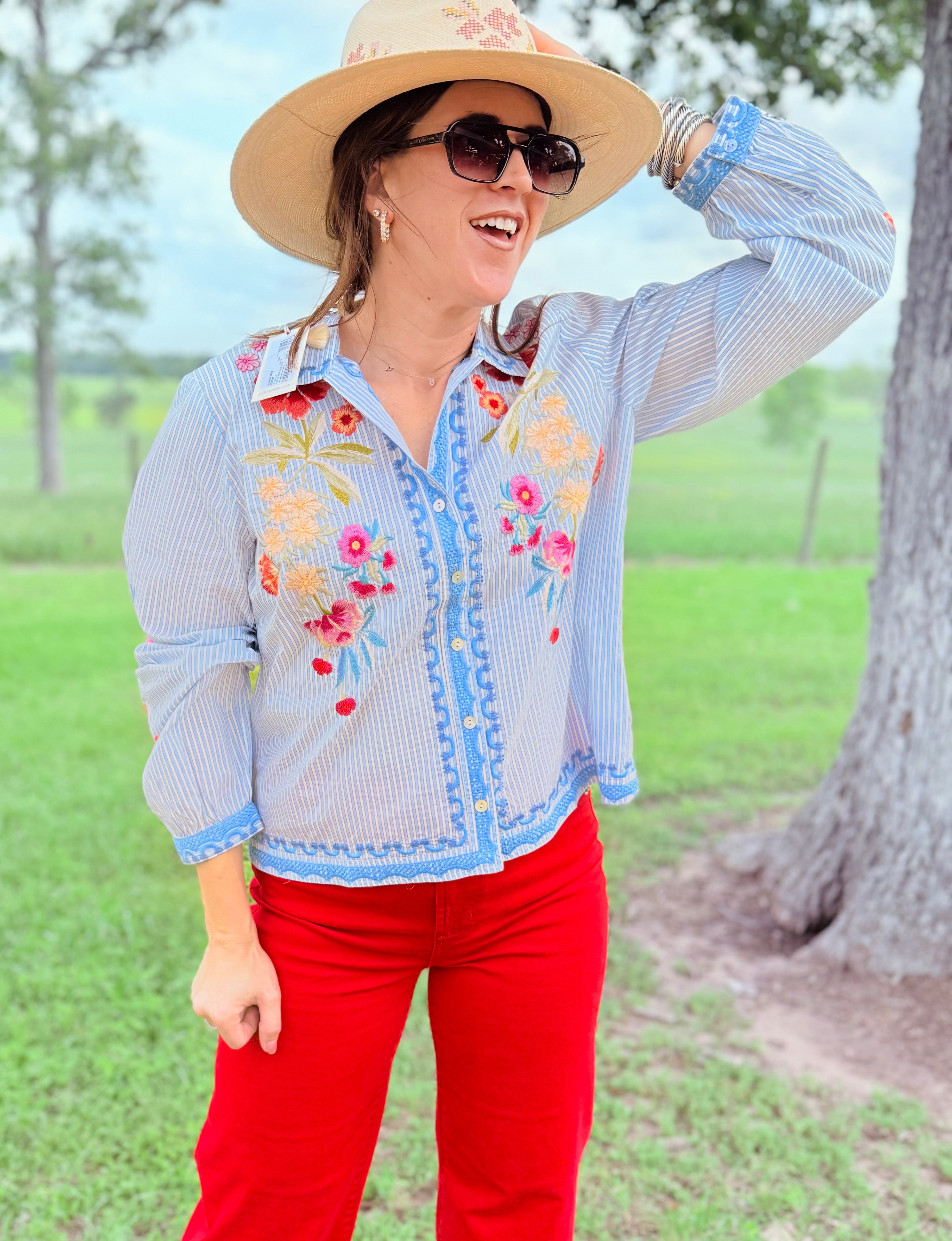 Angela Open Neck Shirt
