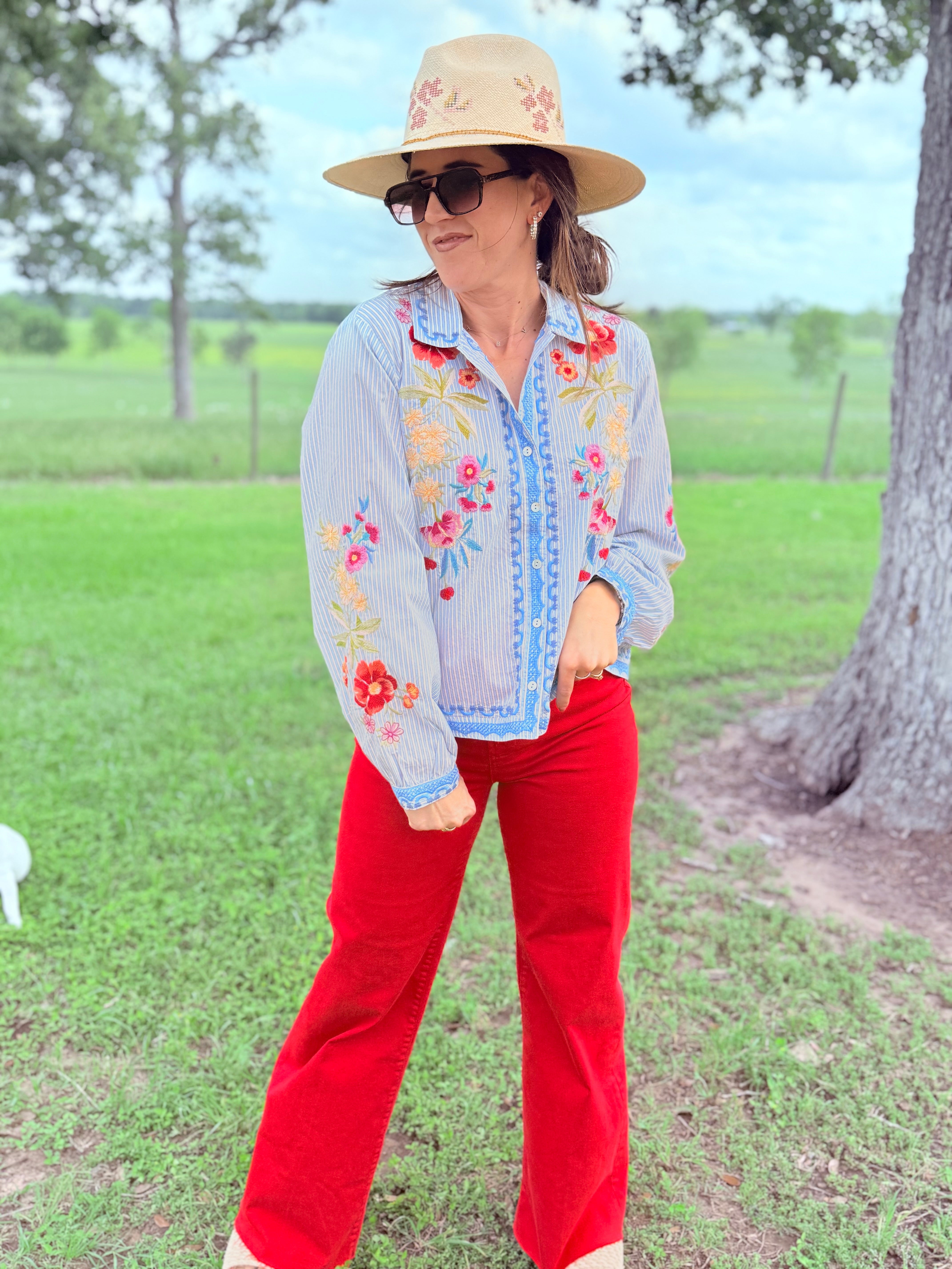 Angela Open Neck Shirt
