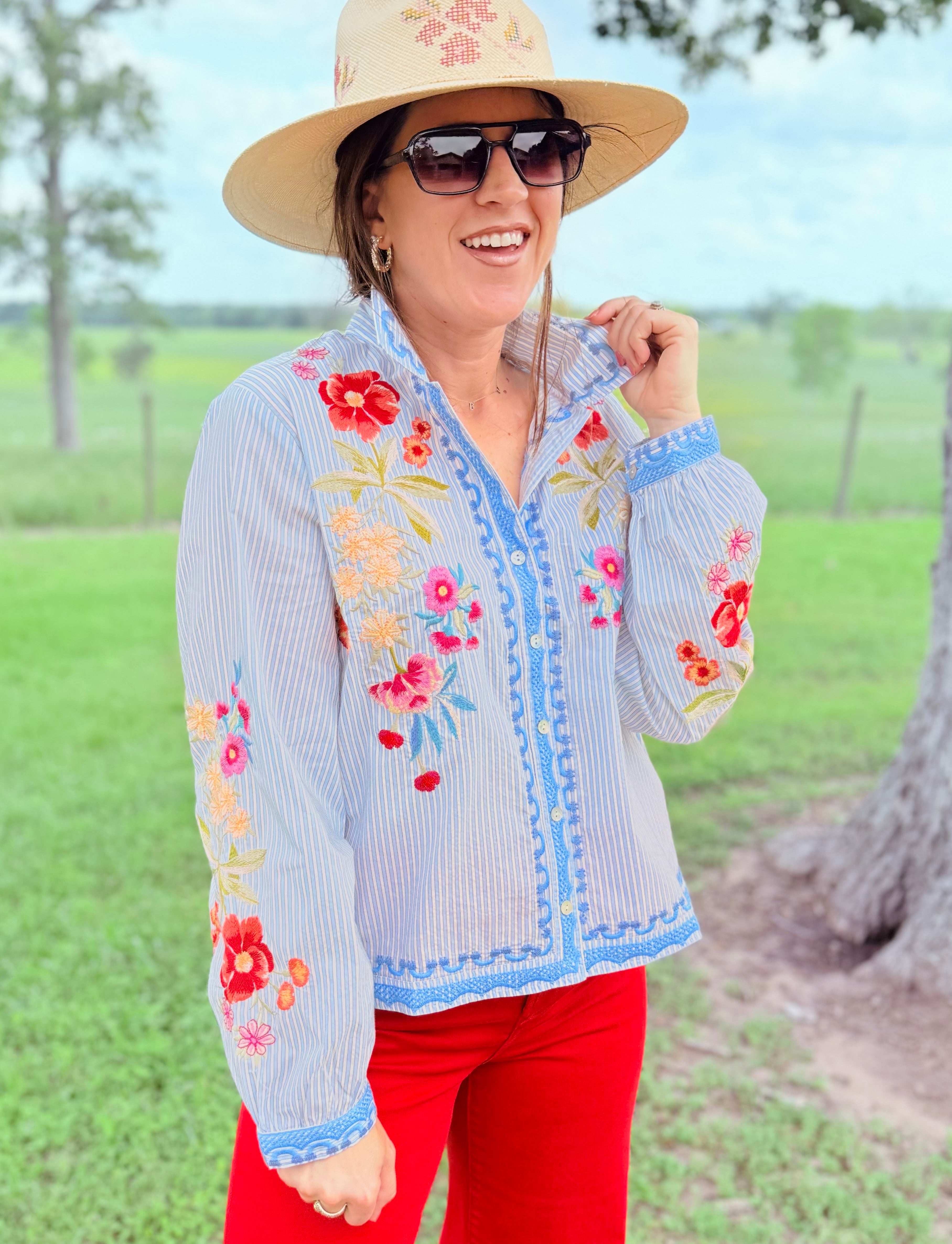 Angela Open Neck Shirt