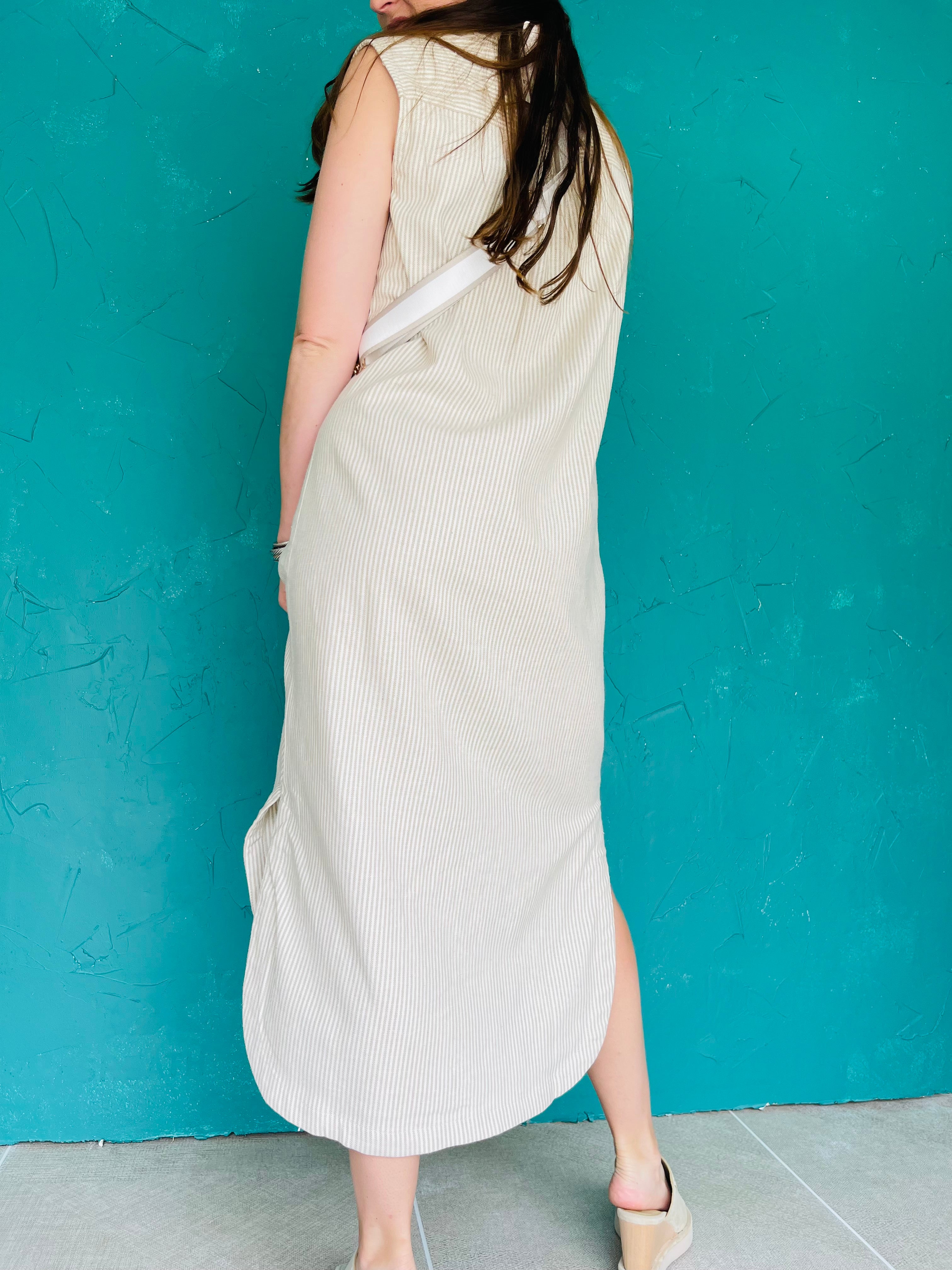 Cotton Linen Blend Twill Dress