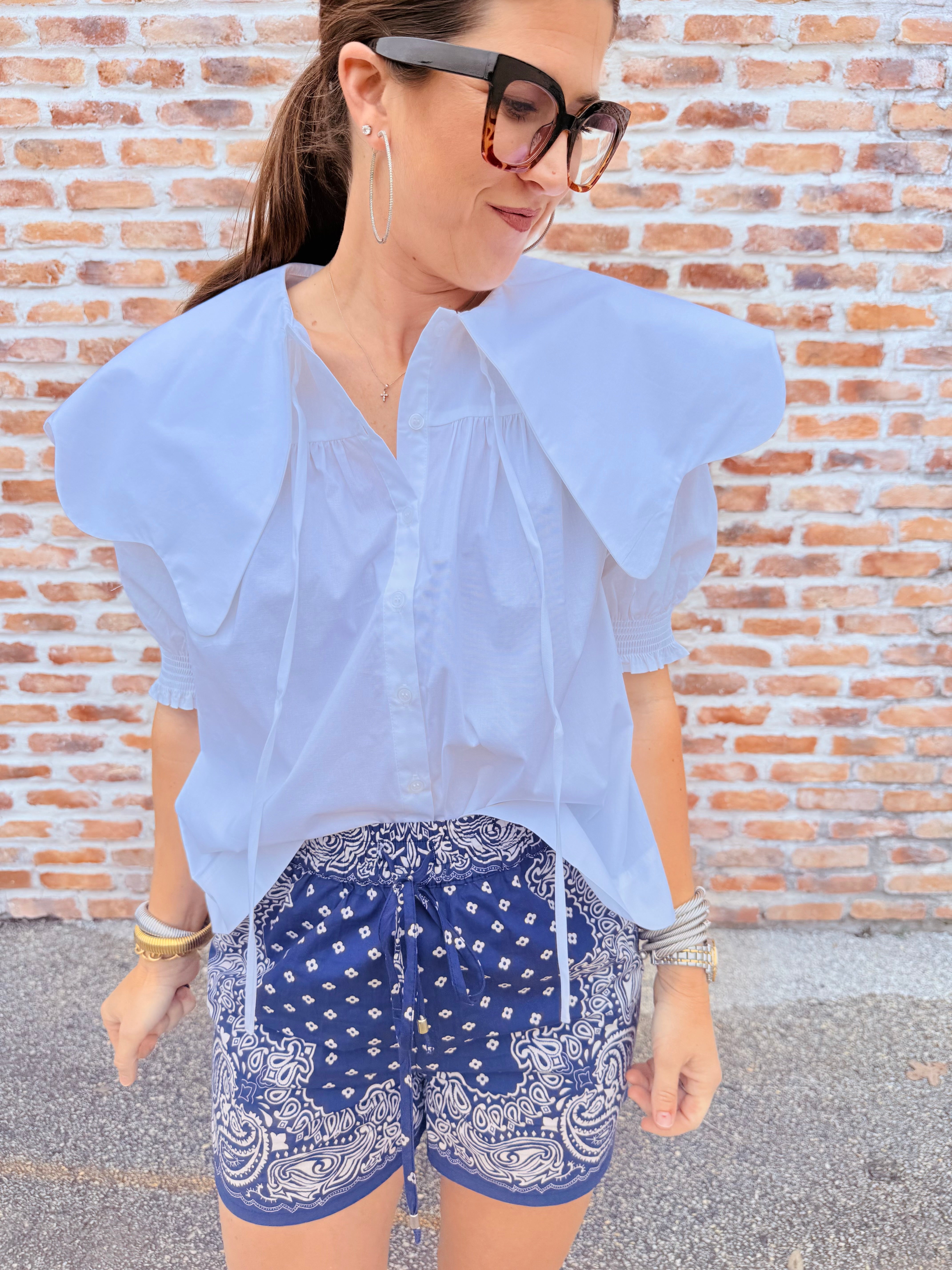 Solid Poplin Peterpan Collar