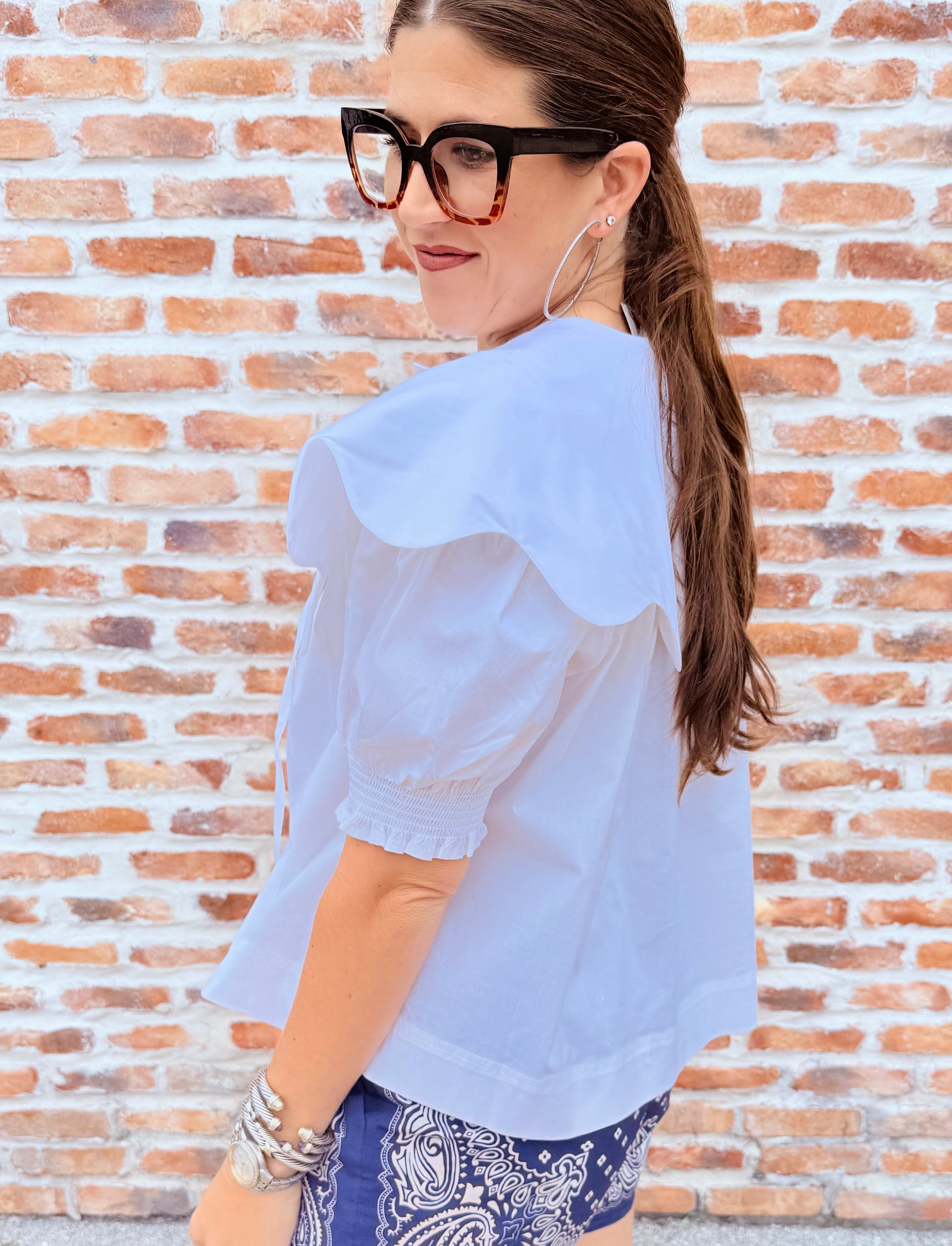 Solid Poplin Peterpan Collar