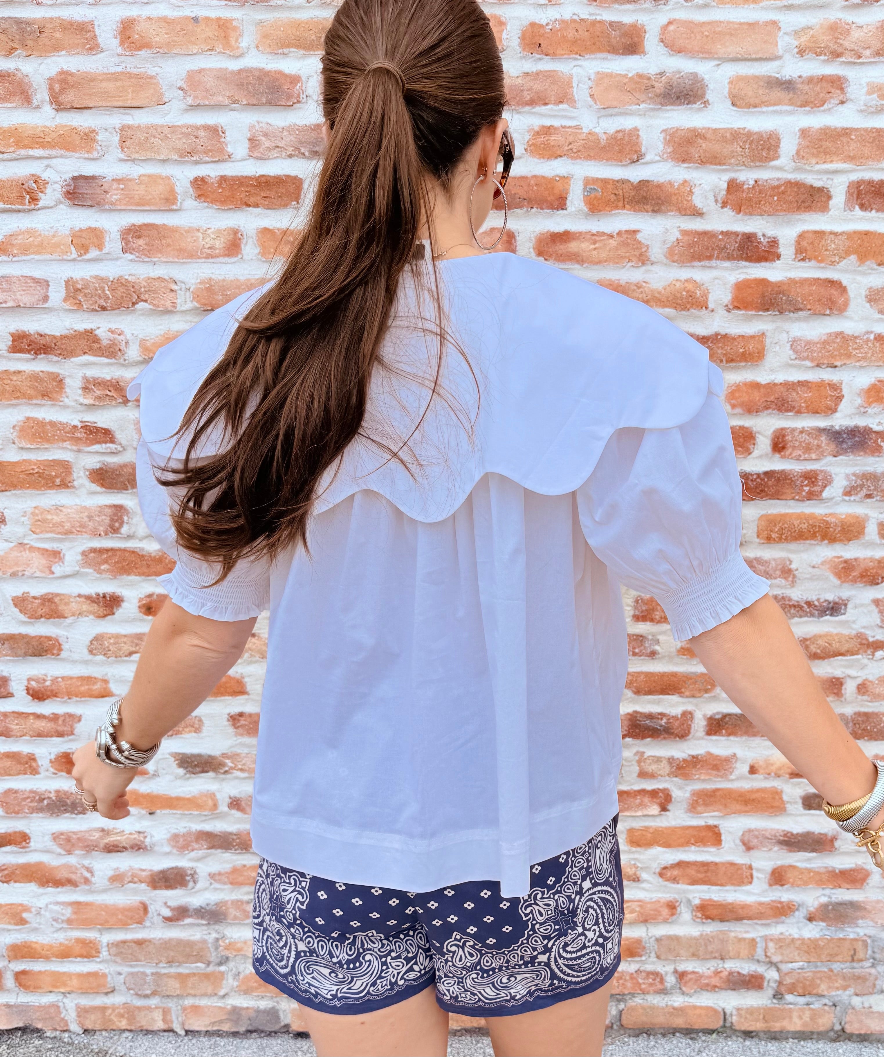 Solid Poplin Peterpan Collar