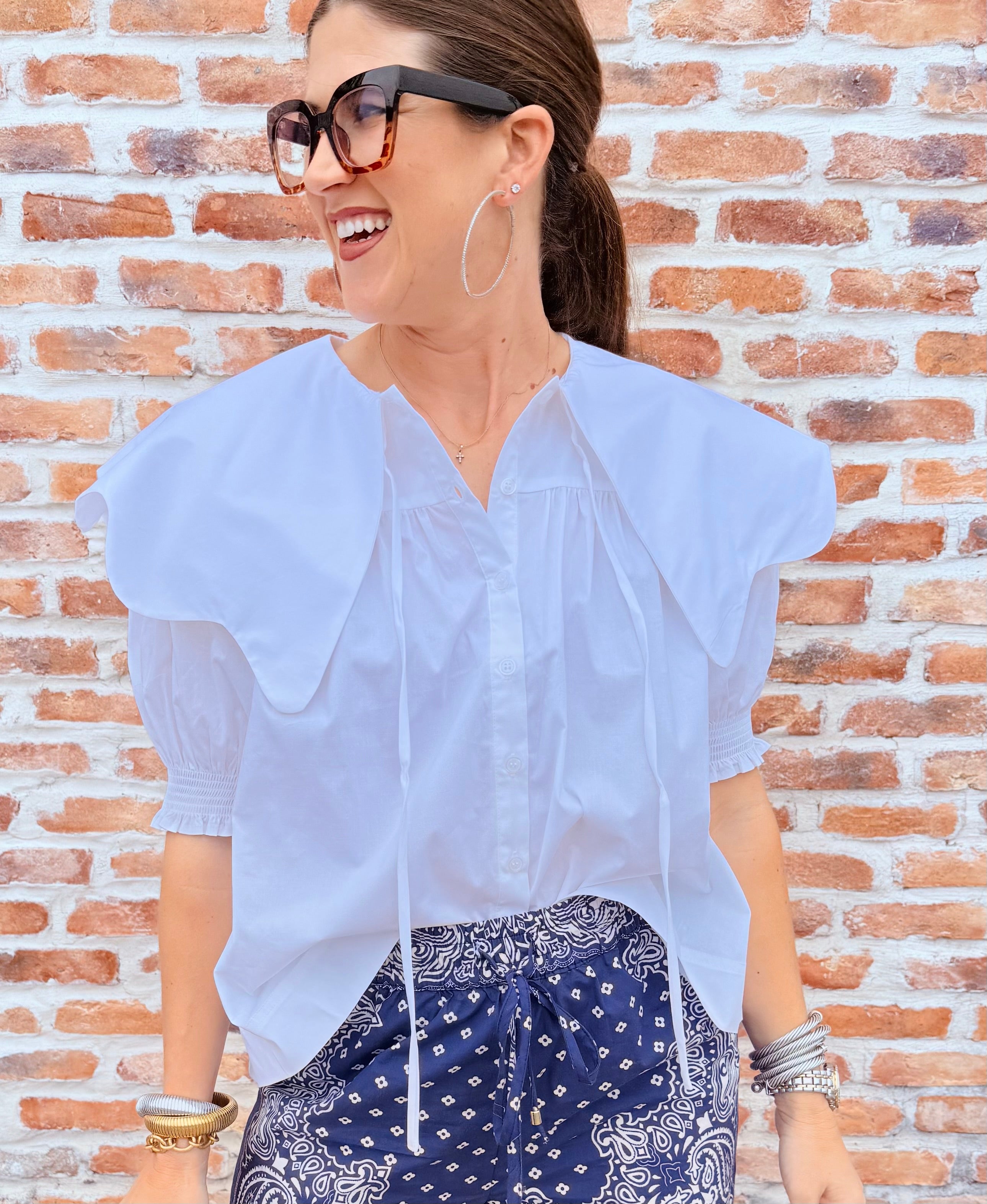 Solid Poplin Peterpan Collar