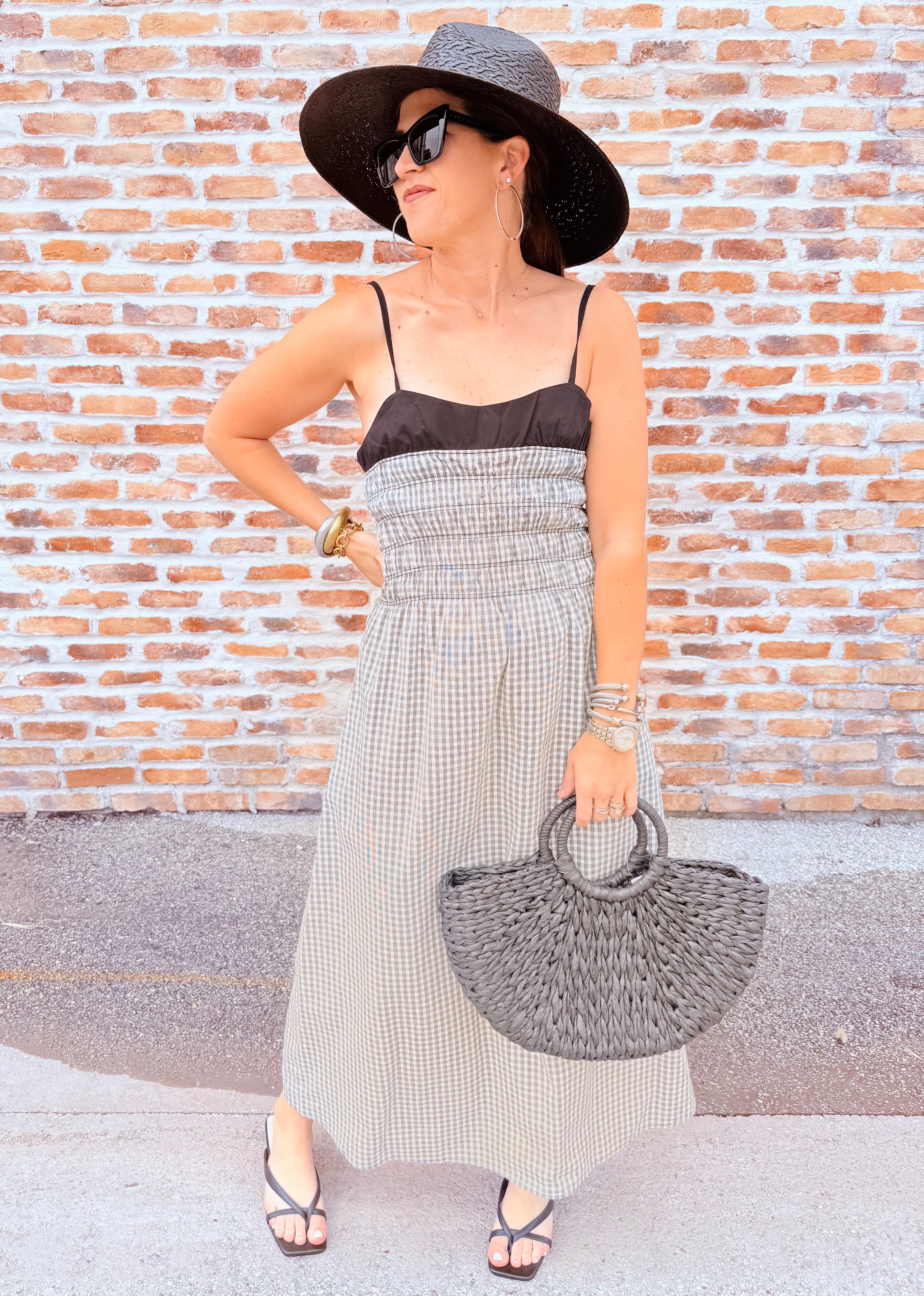 Spaghetti Strap Gingham Dress