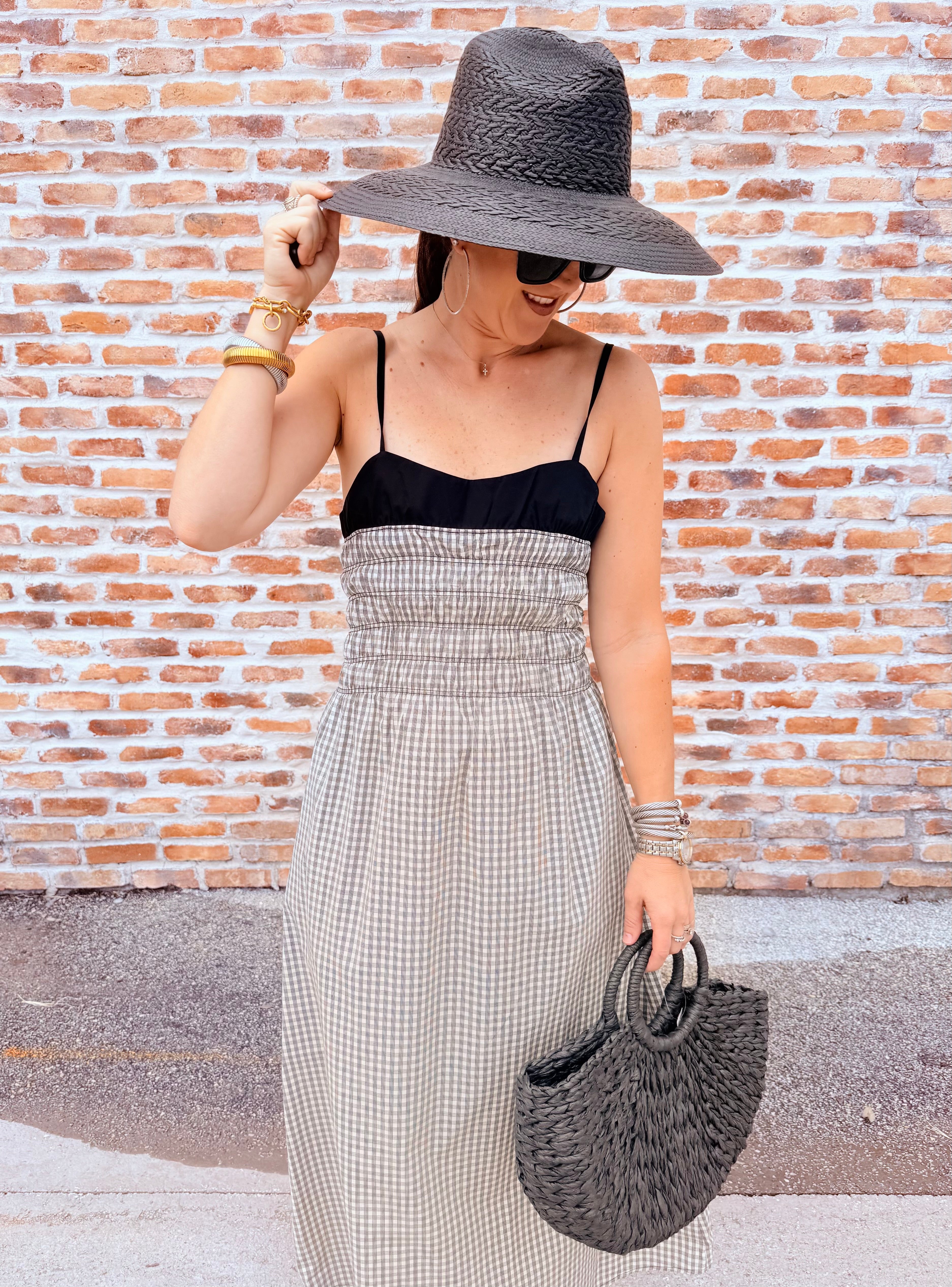 Spaghetti Strap Gingham Dress