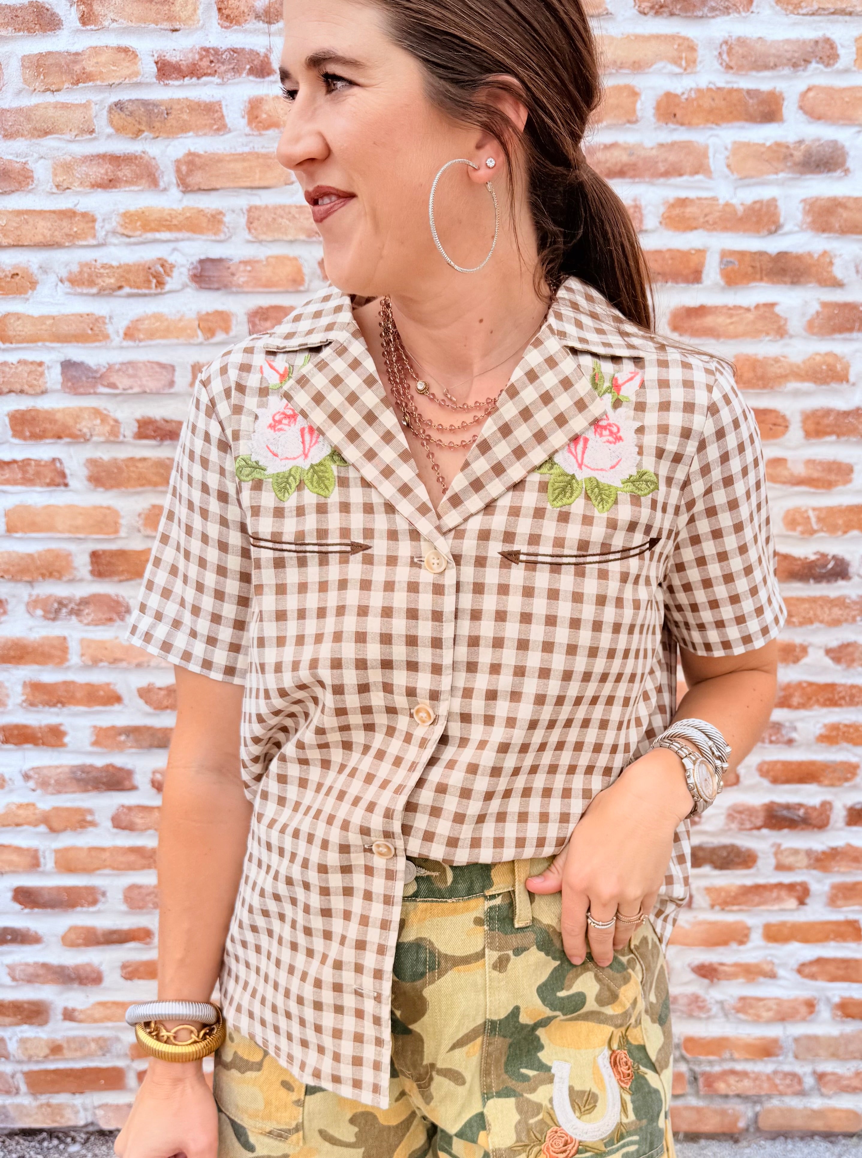 Western Gingham Blouse
