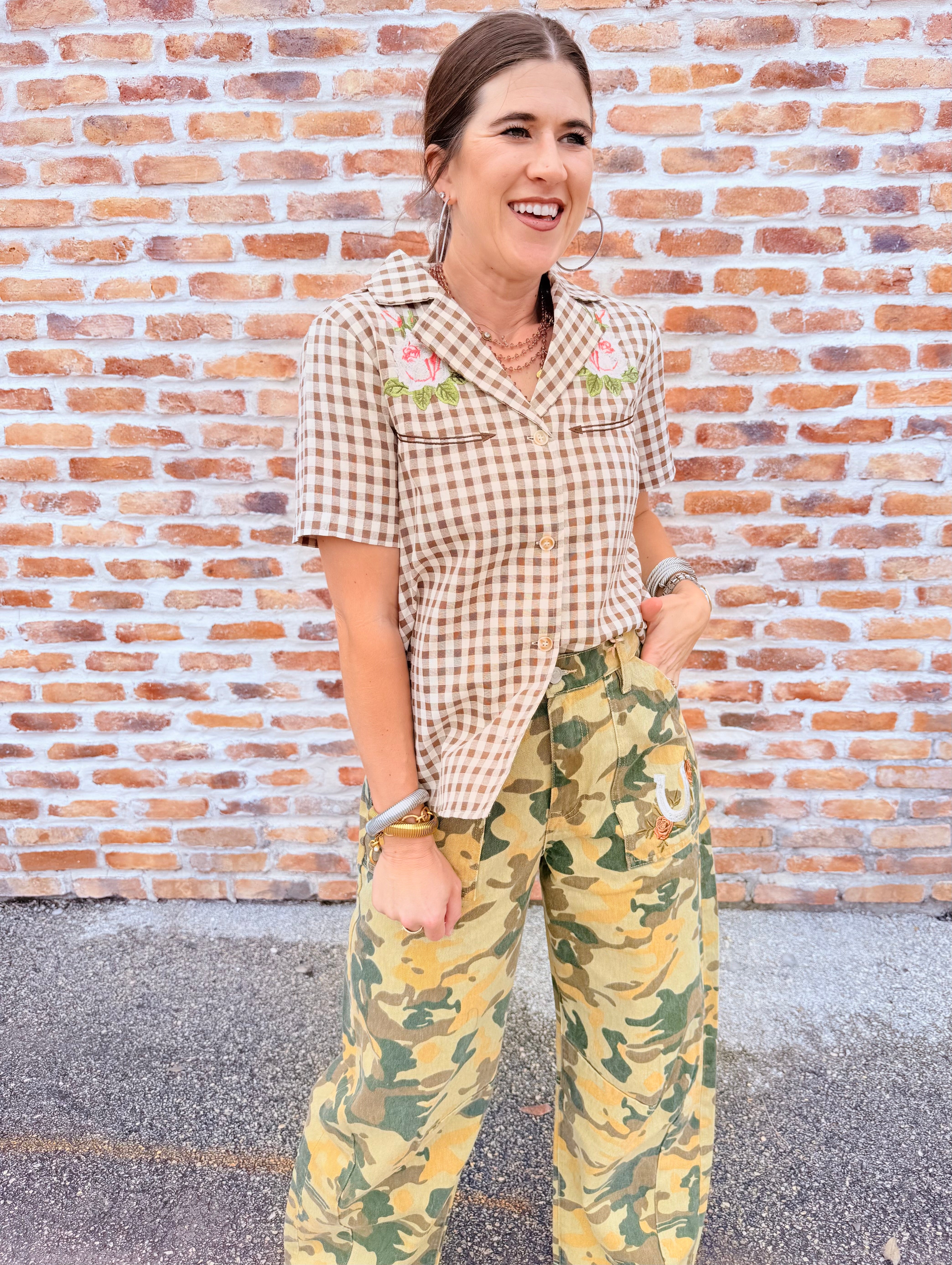 Western Gingham Blouse