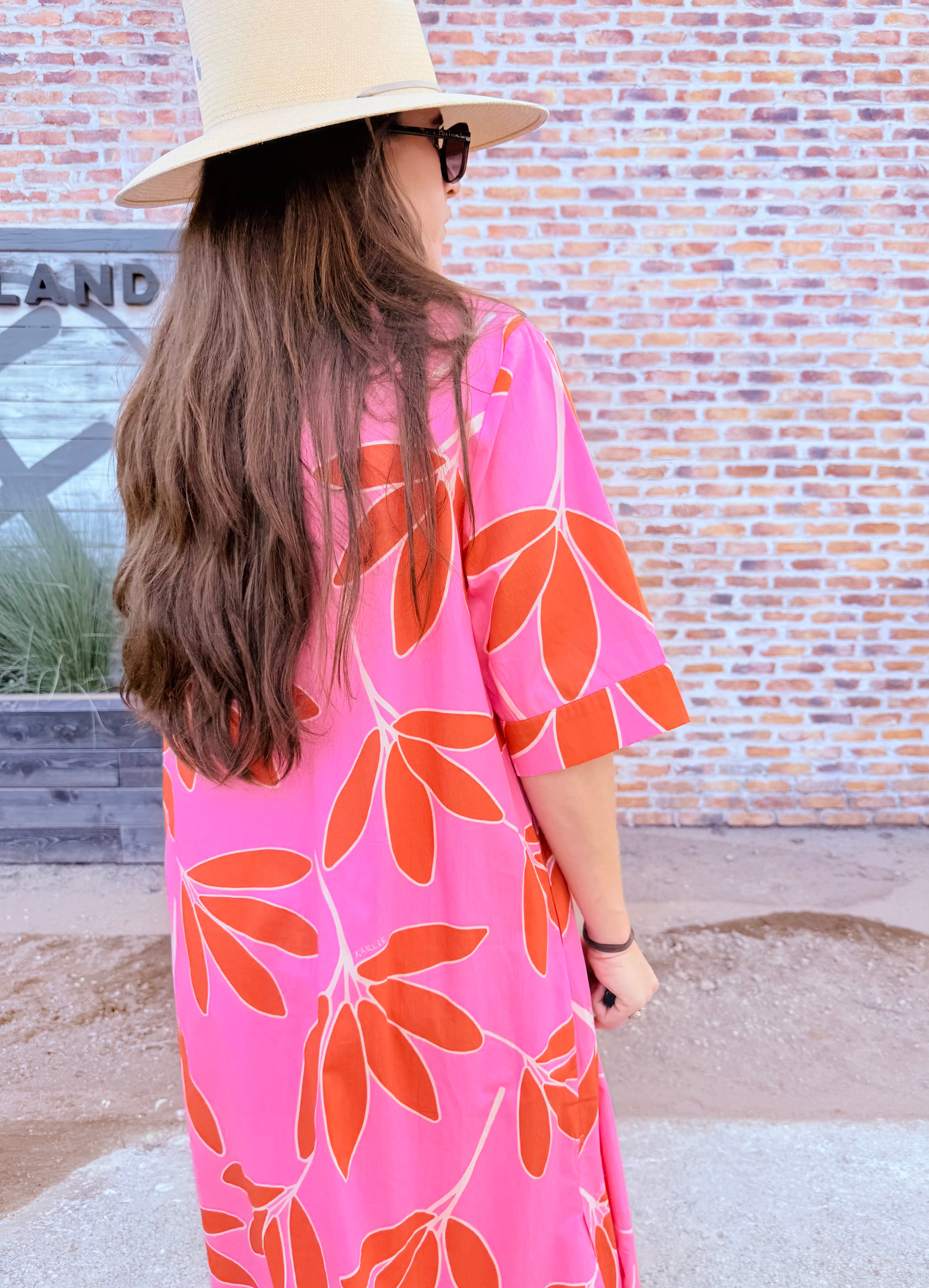 Palm Leaf Floral Maxi Dress
