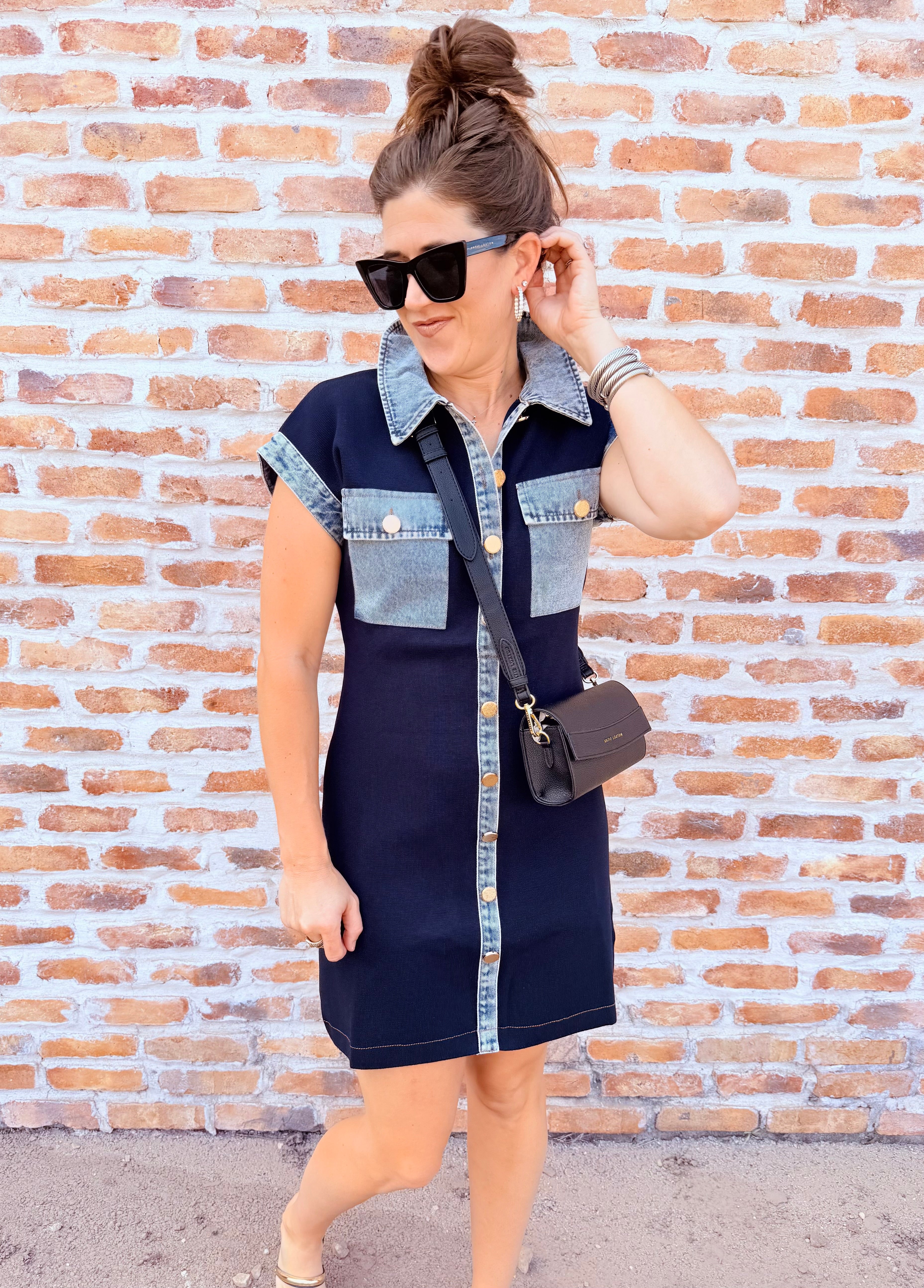 Knit Short Denim Dress