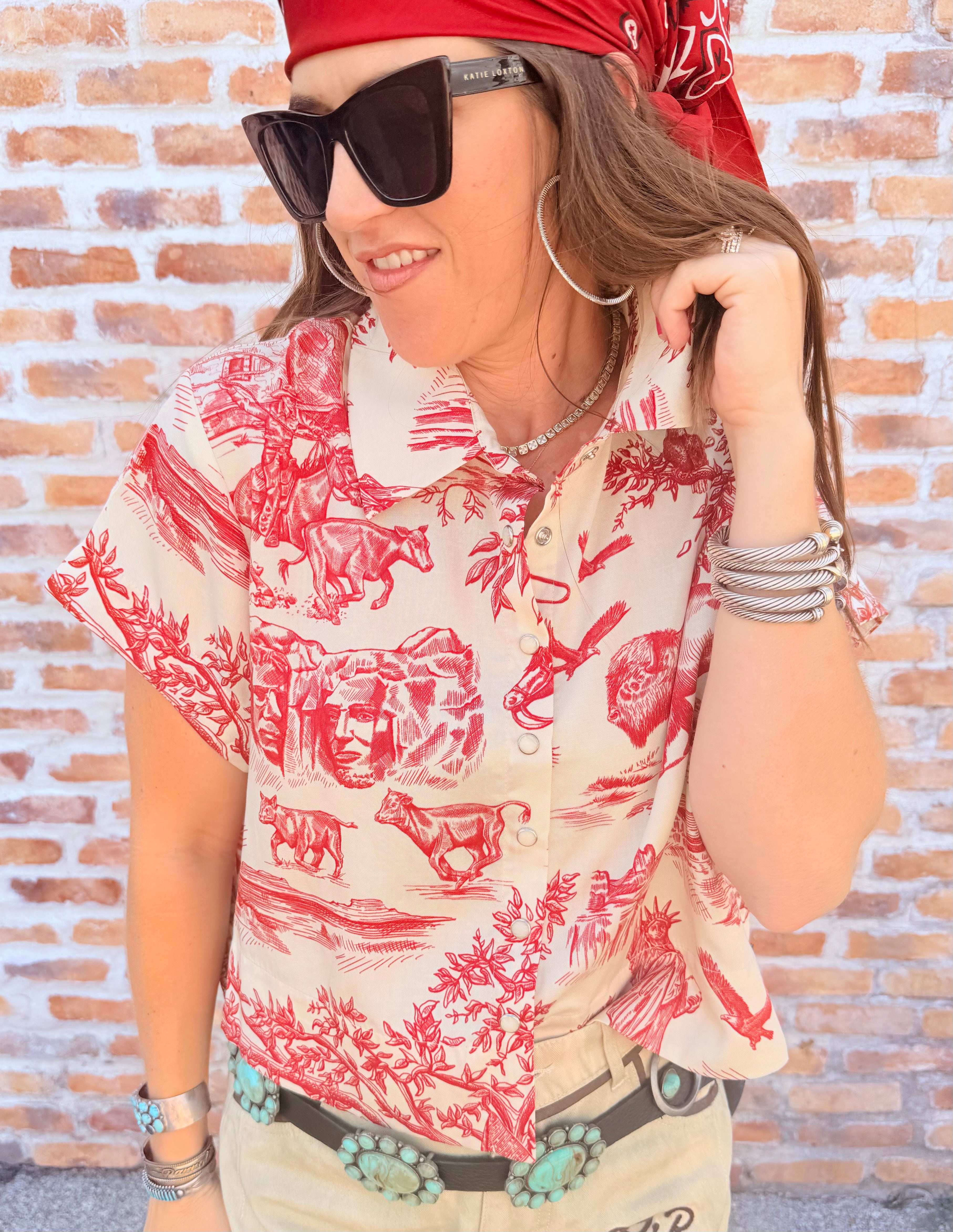 America The Beautiful Toile Top