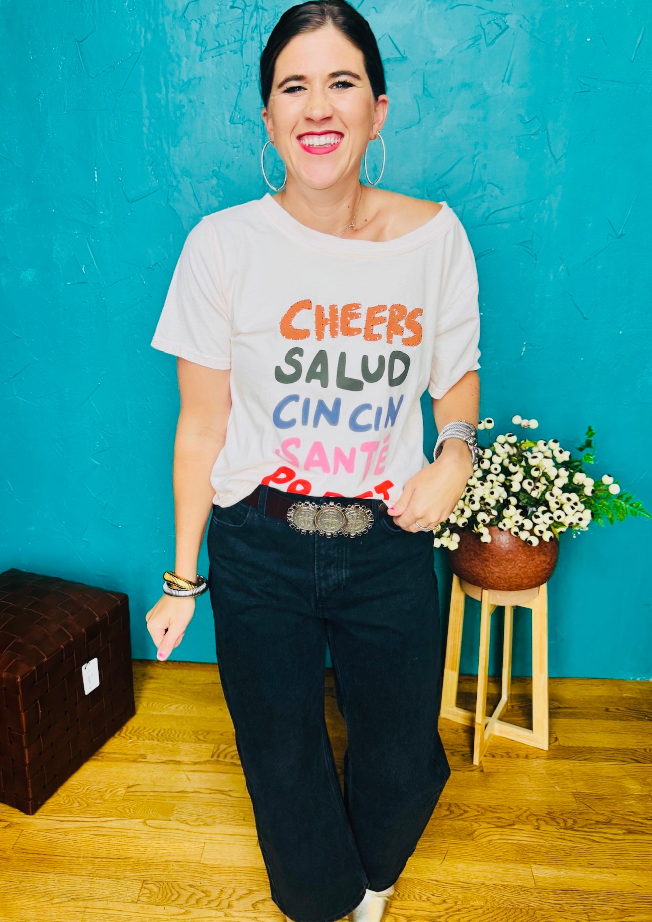 Cheers Wide Neck Tee