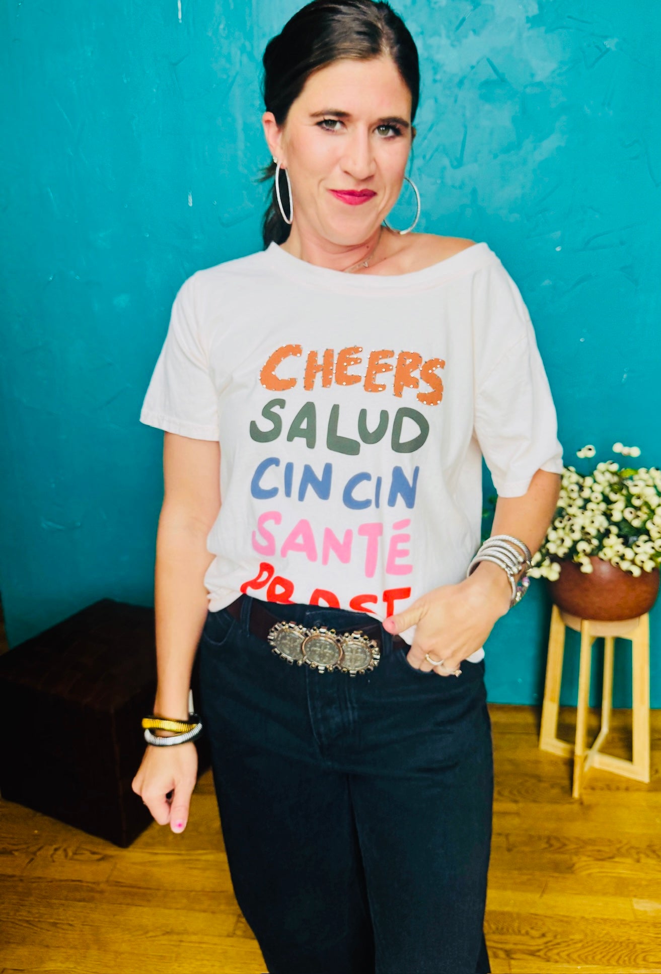 Cheers Wide Neck Tee