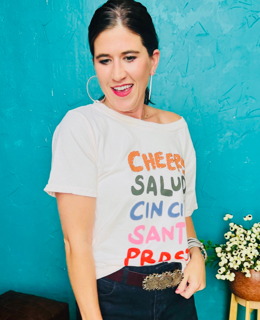 Cheers Wide Neck Tee