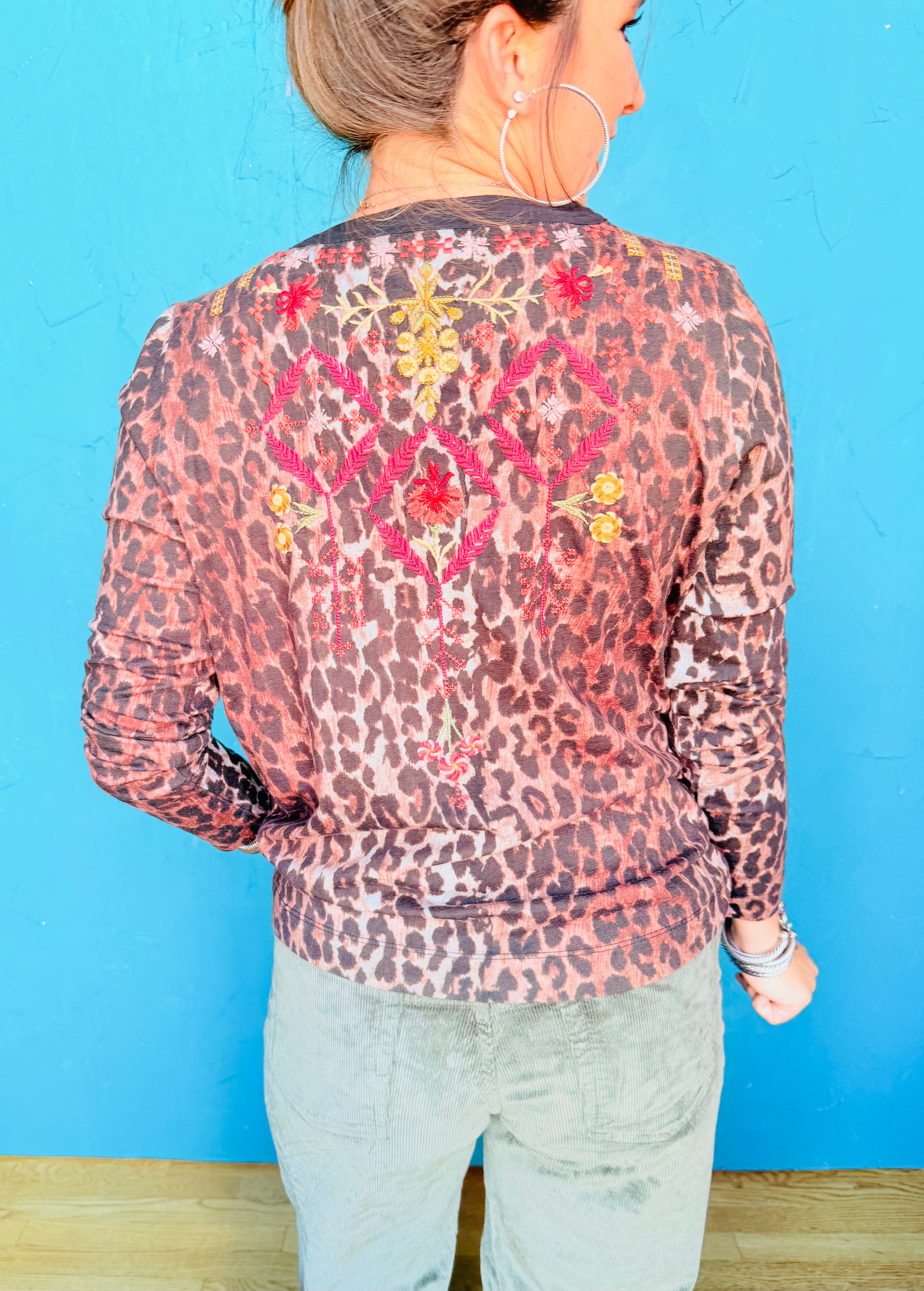 Mixed Media Henley T-Shirt