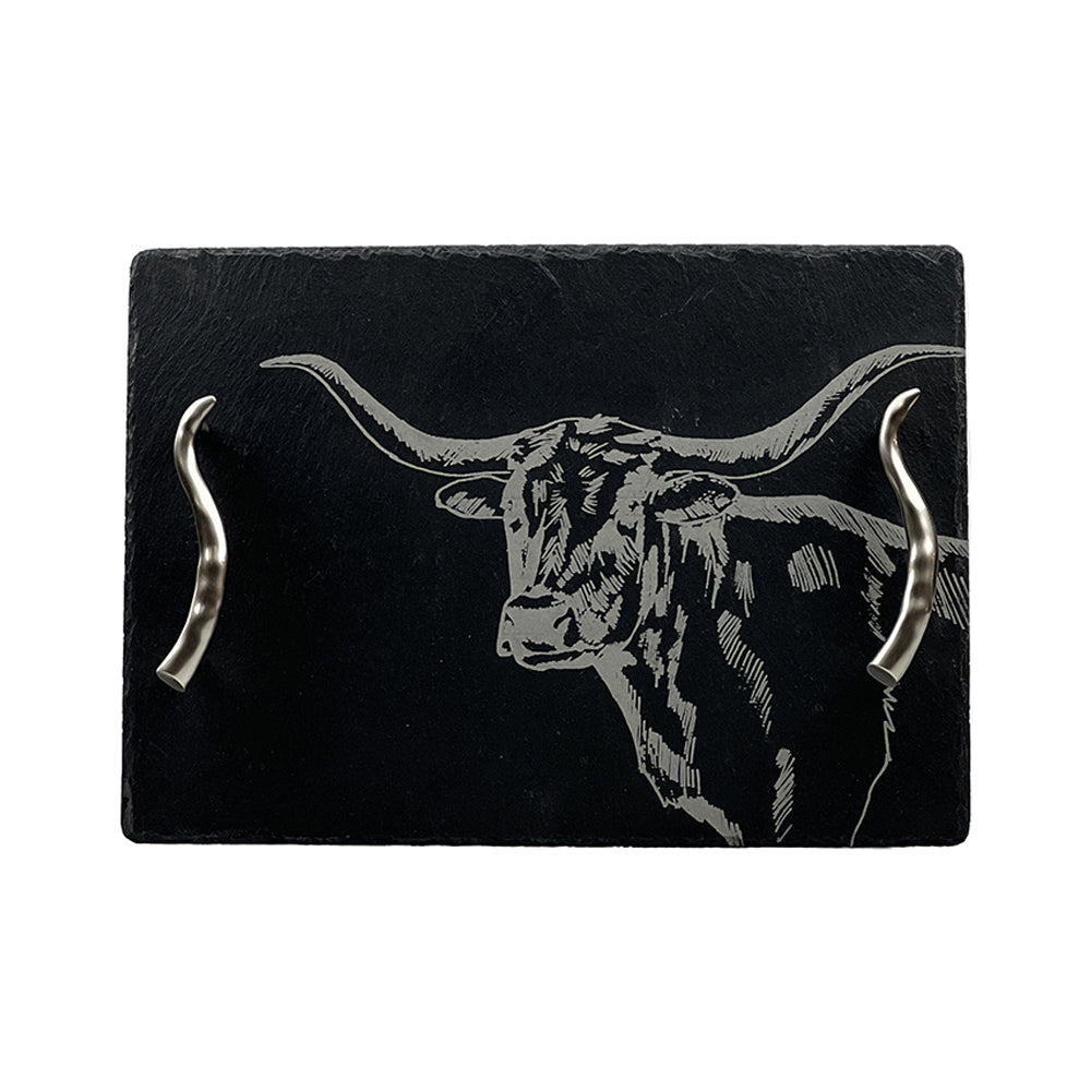 Texas Longhorn Slate Serving Tray
