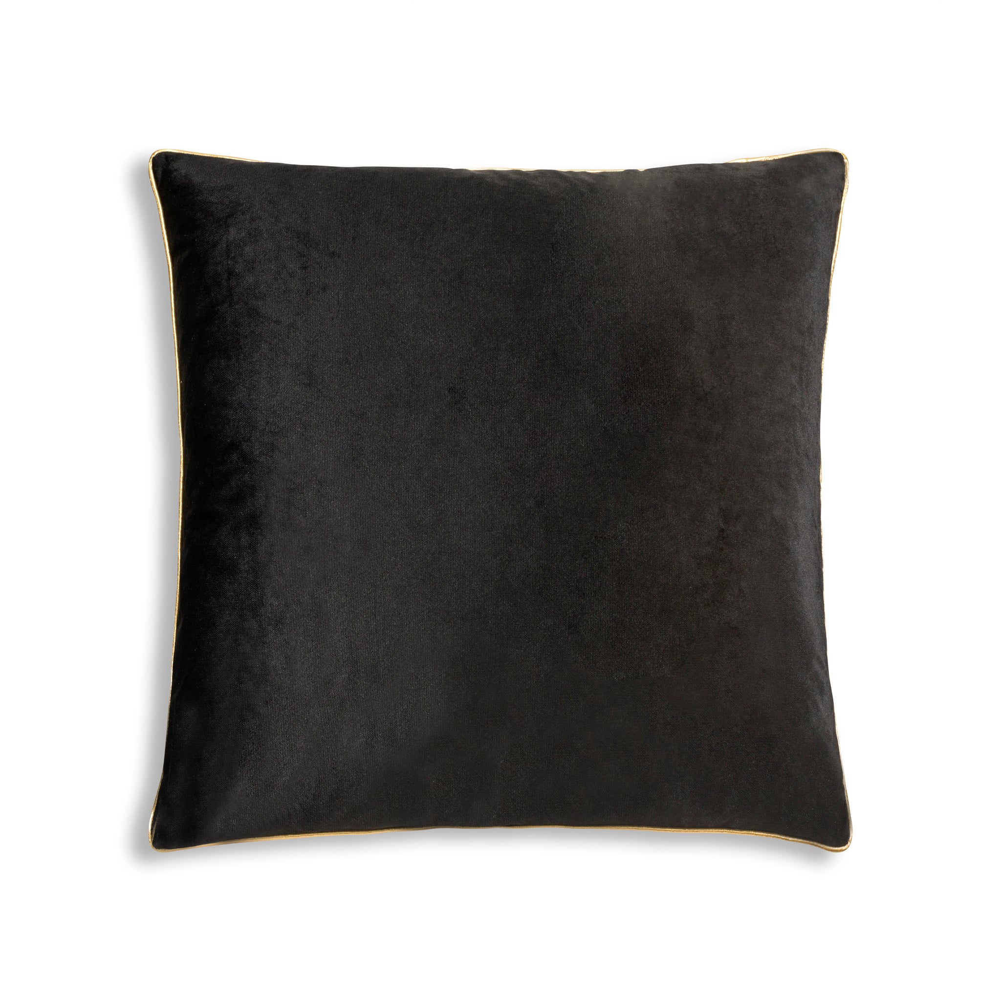 Black Velvet Gold Piping Pillow