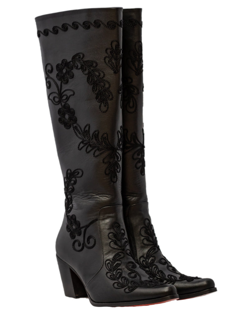 Nice' Embroidered High Boot