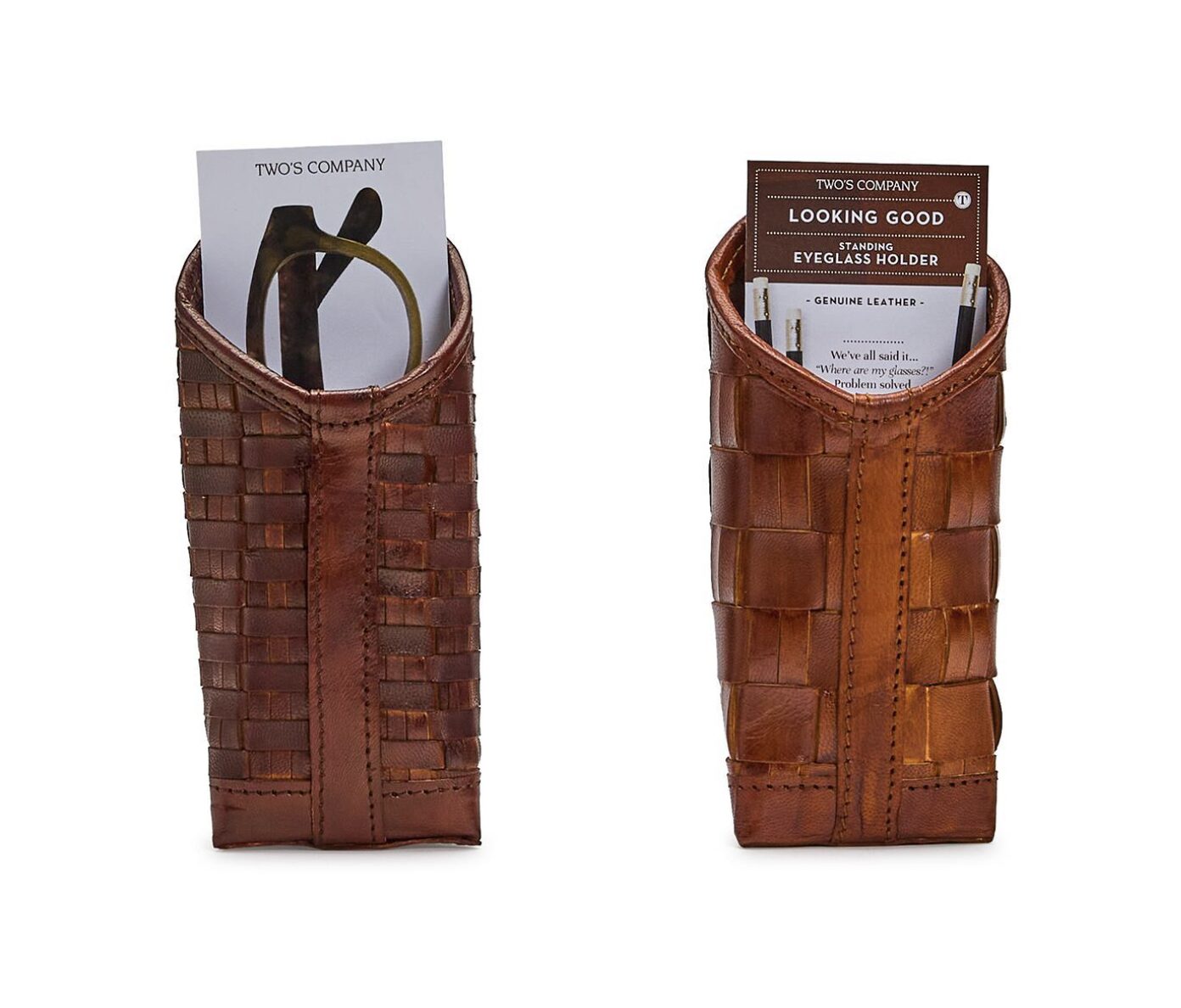 Woven Leather Eyeglass Holder