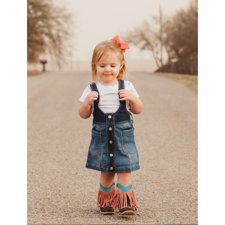 Lyddie Pink Fringe Toddler Boots