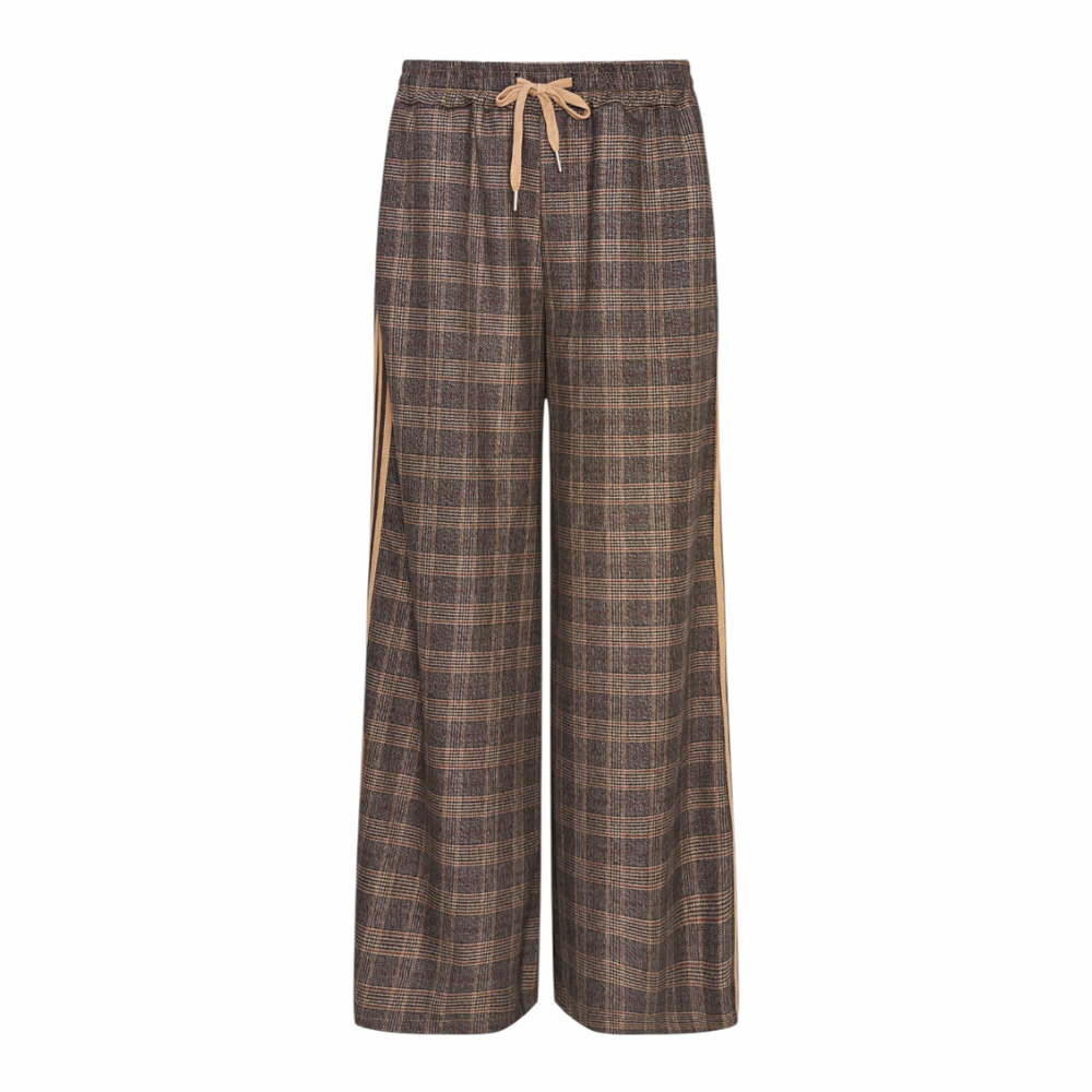 Plaid Stripe Wide Leg Pant