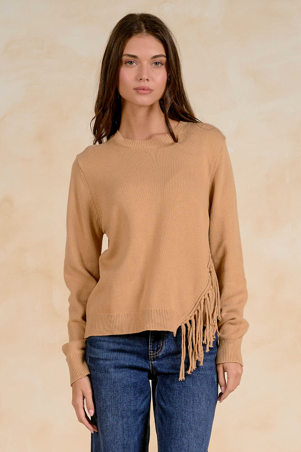 Sweater Crew Neck Fringe